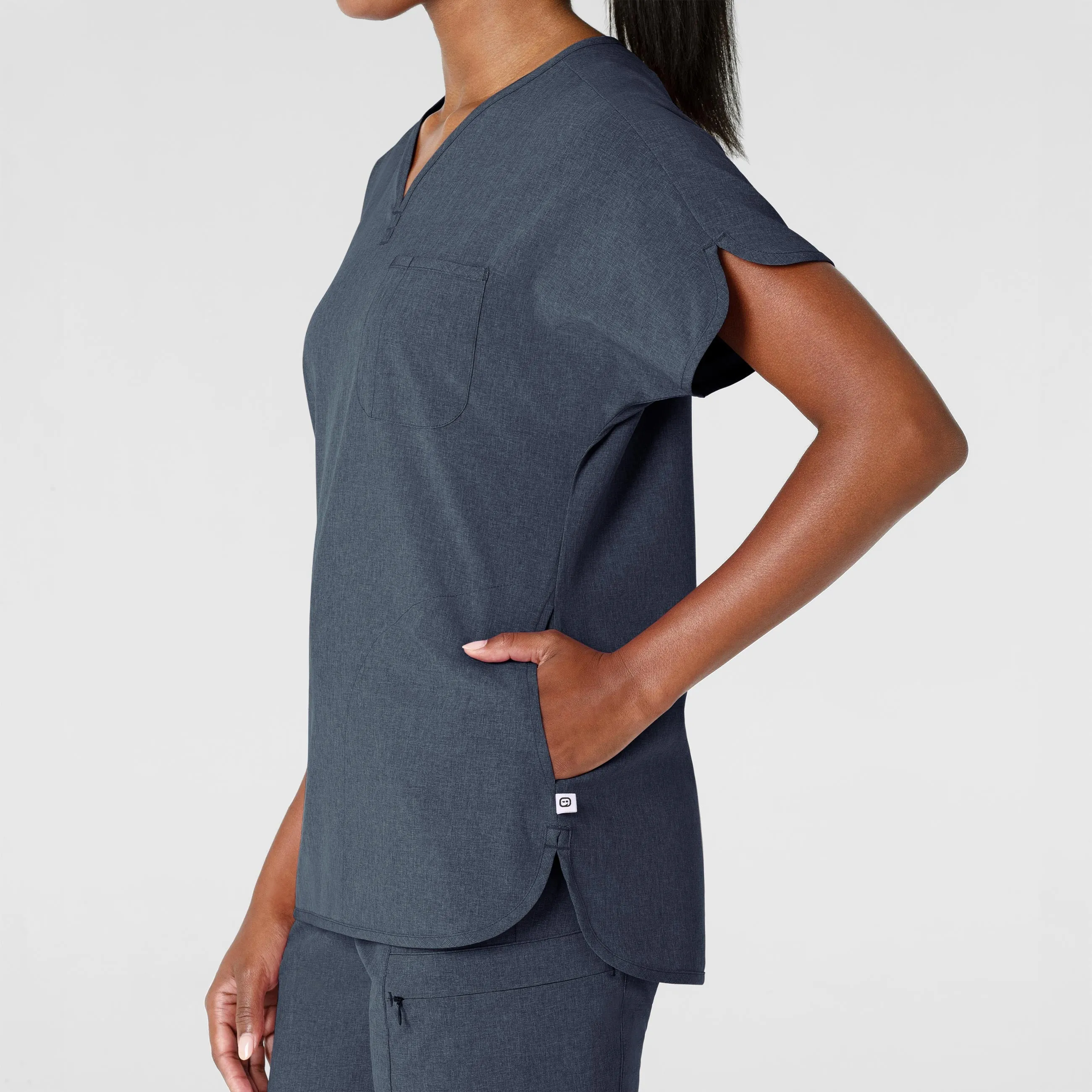 RENEW Women's Dolman Scrub Top - Navy Heather