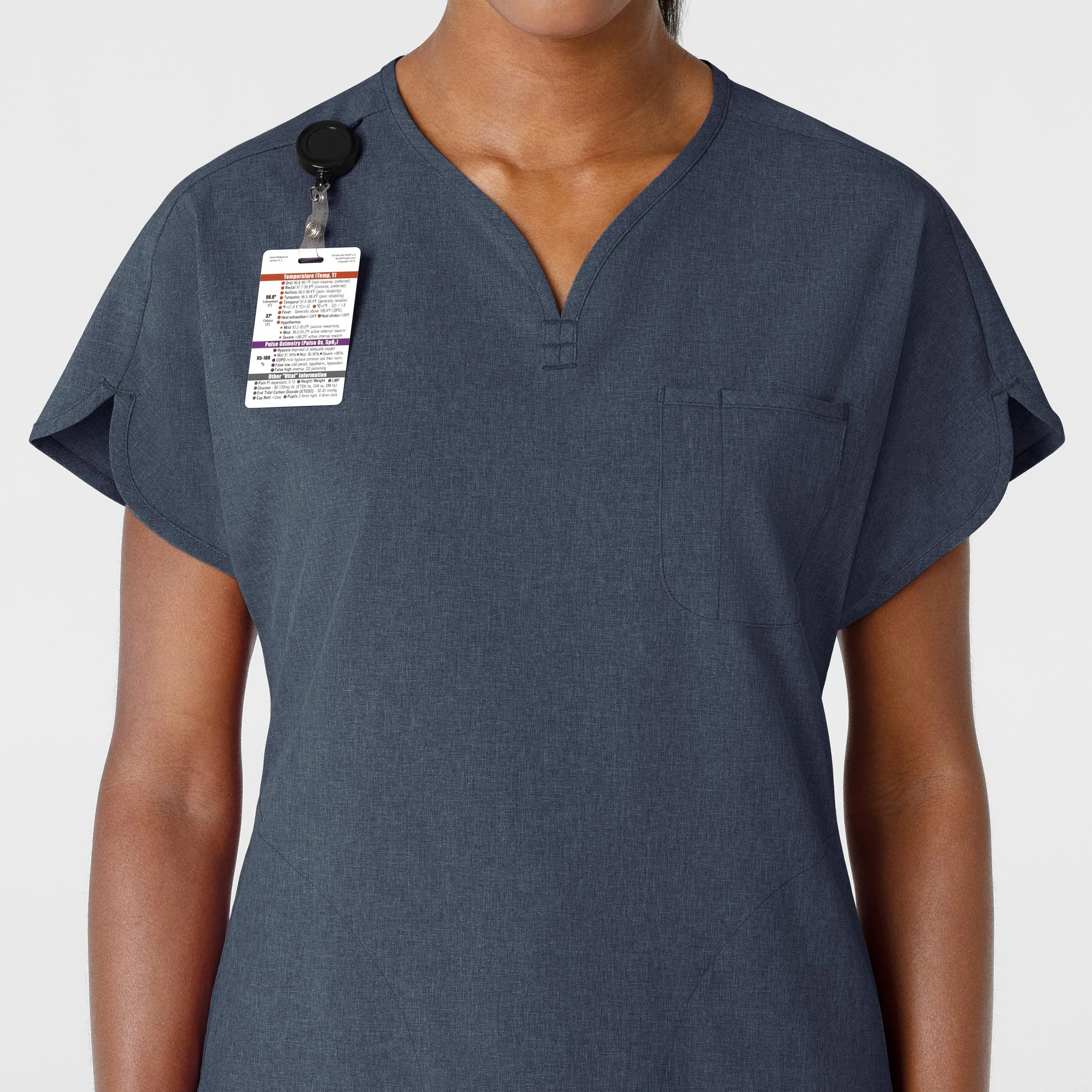 RENEW Women's Dolman Scrub Top - Navy Heather