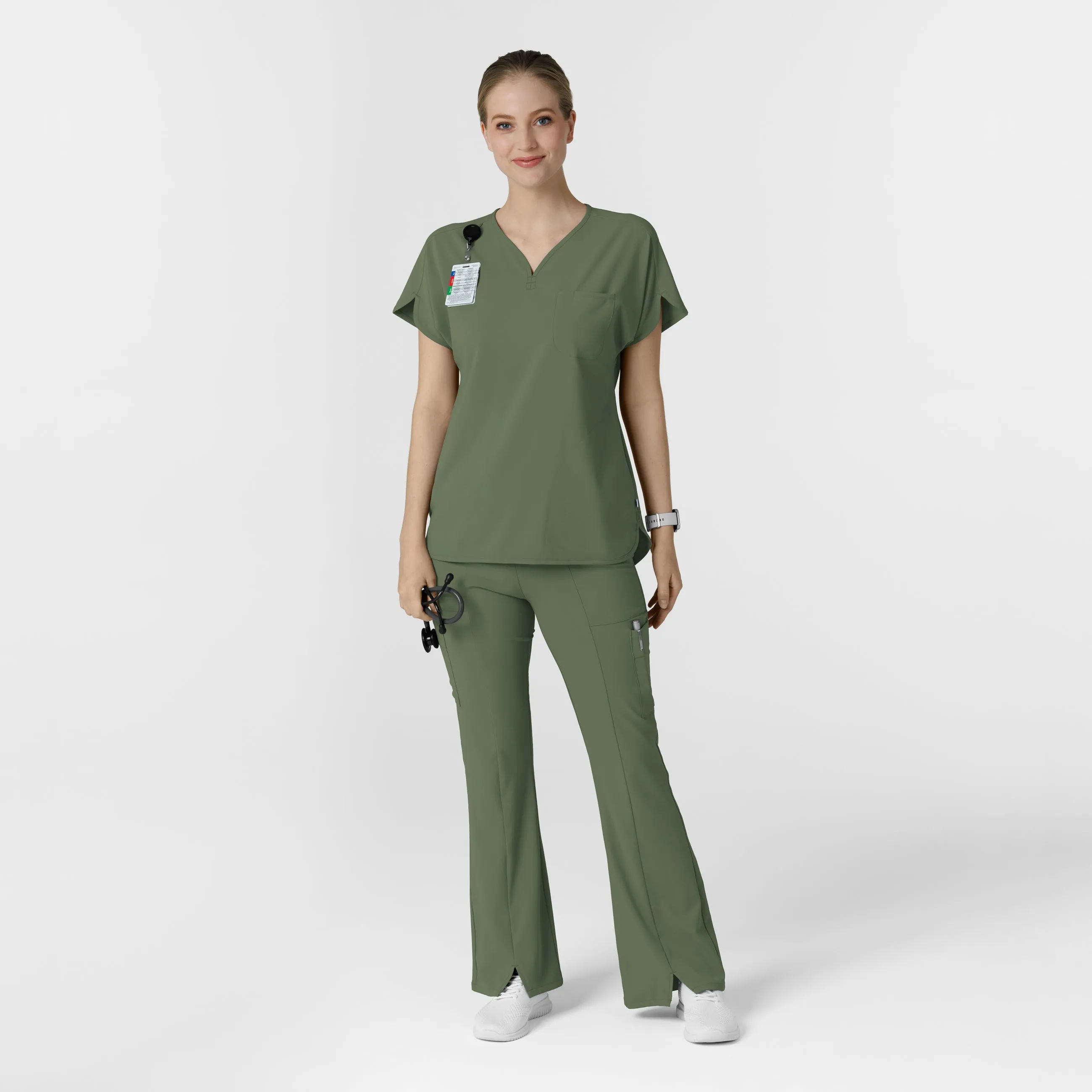 RENEW Women's Dolman Scrub Top - Olive