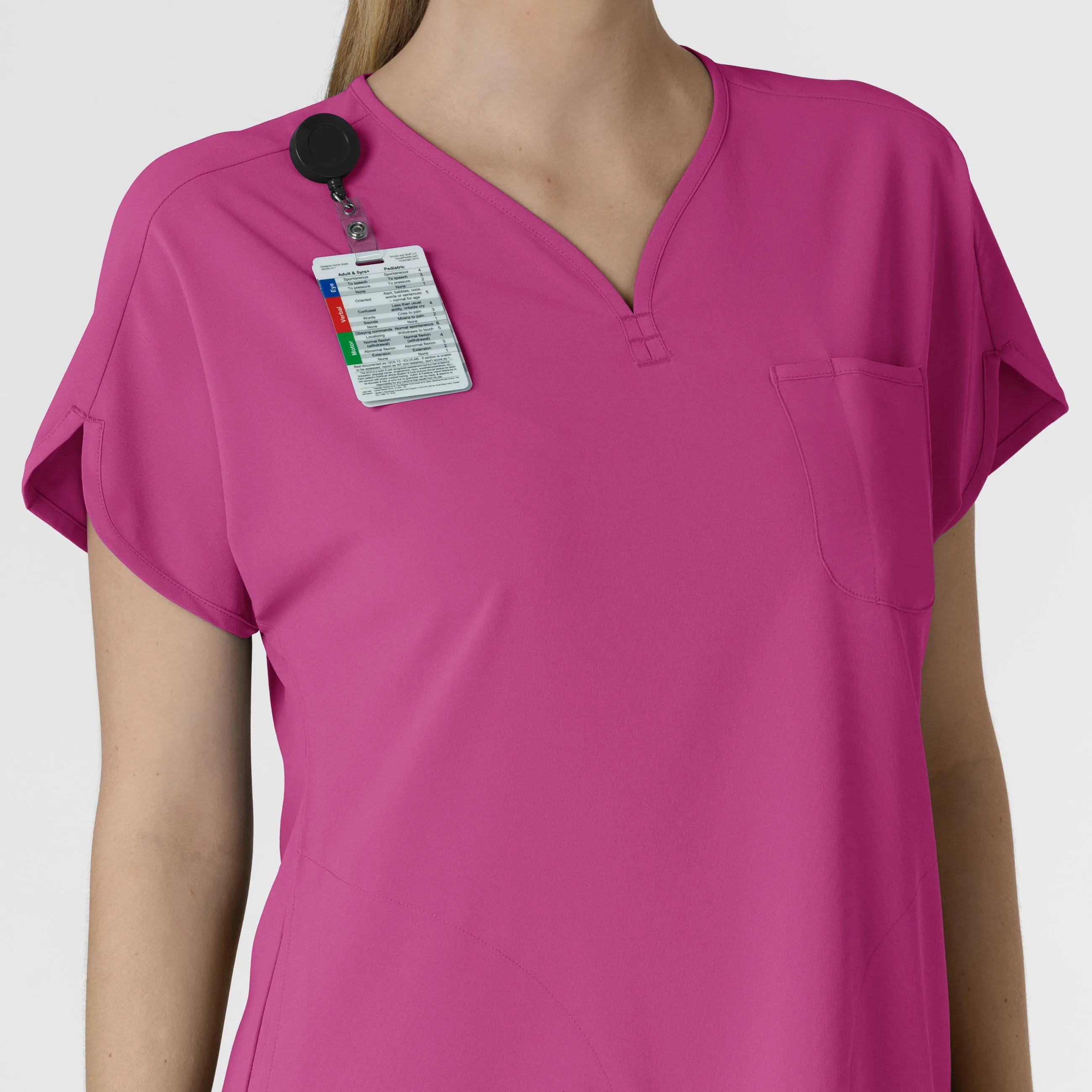 RENEW Women's Dolman Scrub Top - Raspberry