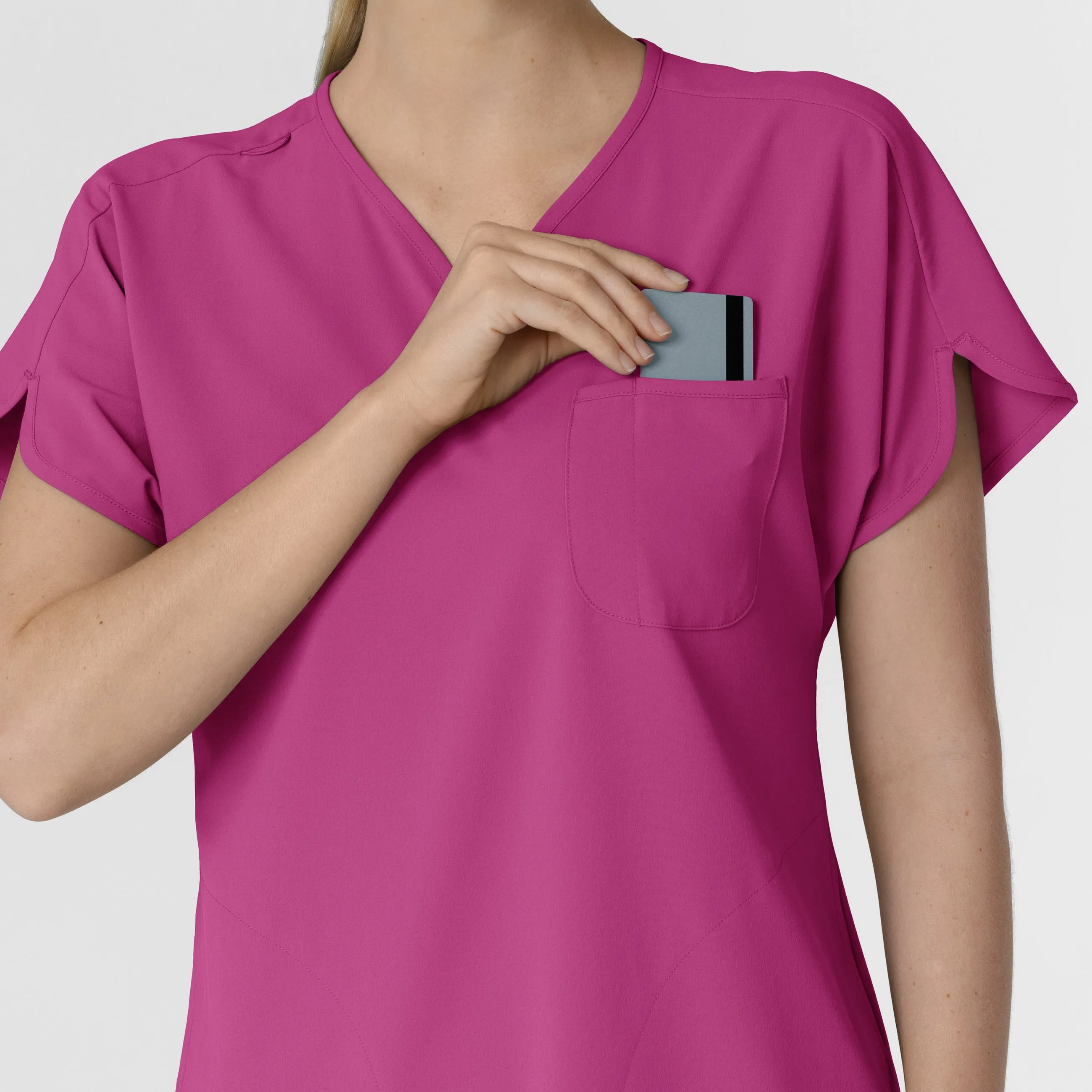 RENEW Women's Dolman Scrub Top - Raspberry