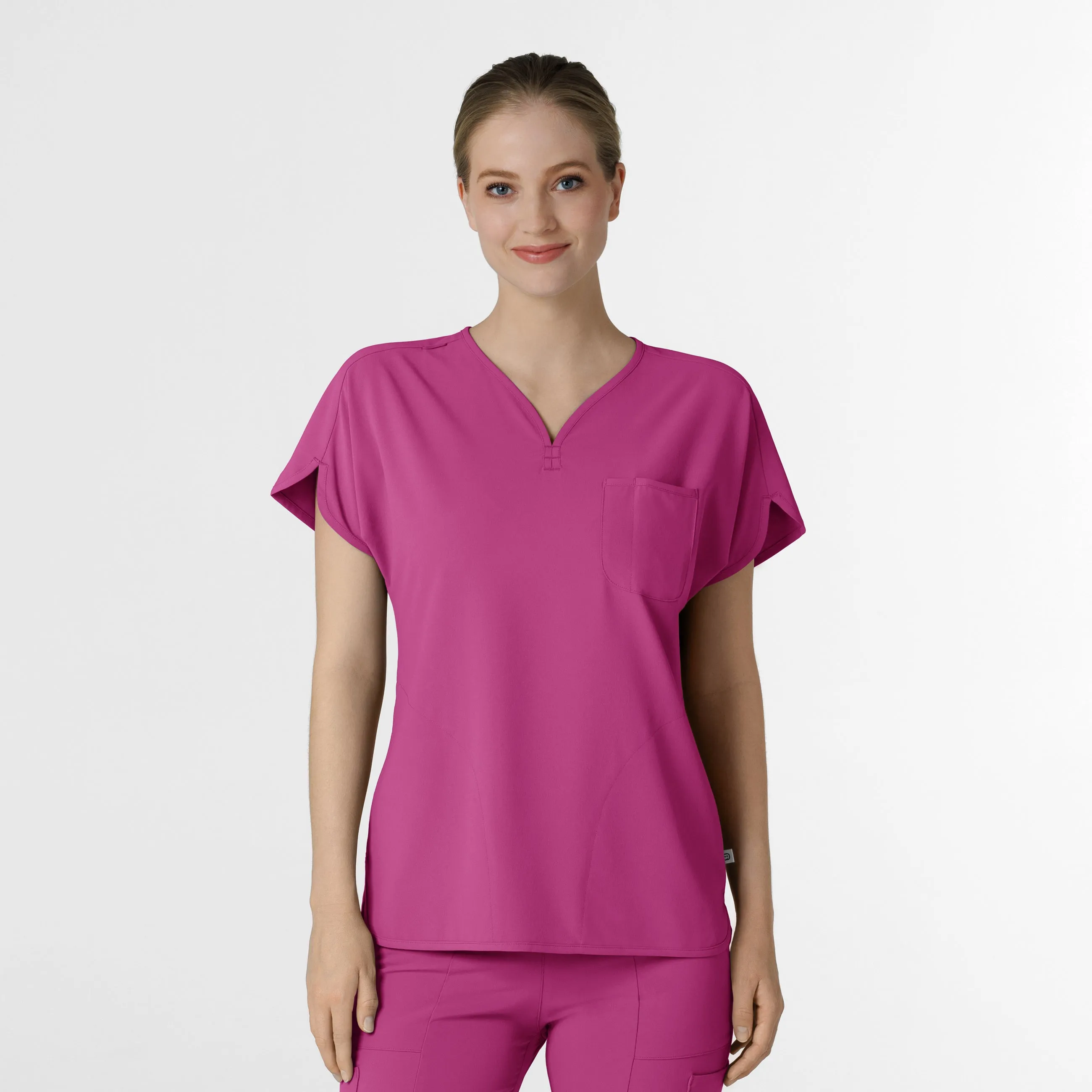 RENEW Women's Dolman Scrub Top - Raspberry