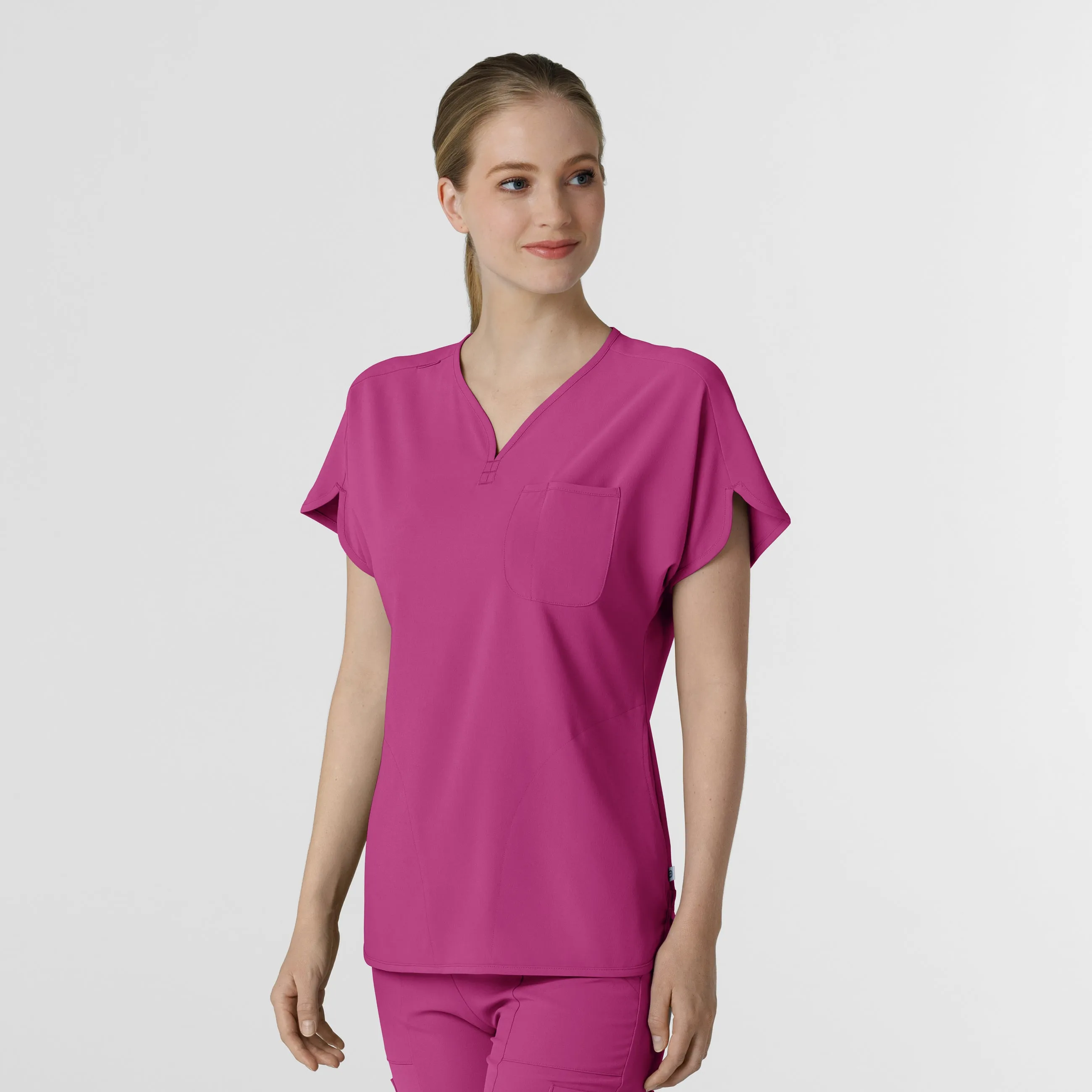 RENEW Women's Dolman Scrub Top - Raspberry