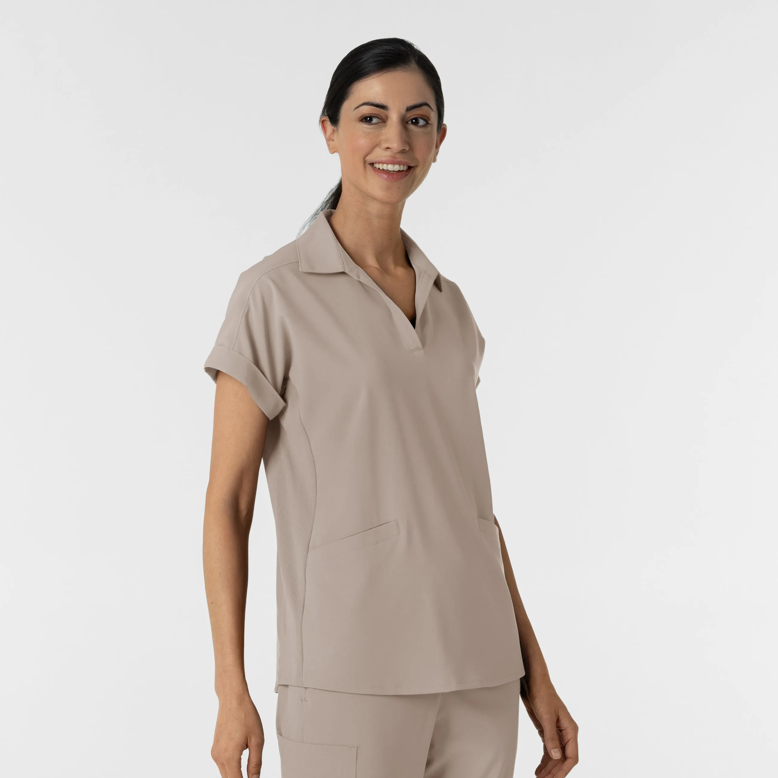 RENEW Women’s Flex-n-Reach Collar Scrub Top - Haze