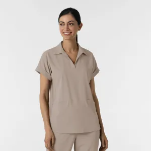 RENEW Women’s Flex-n-Reach Collar Scrub Top - Haze