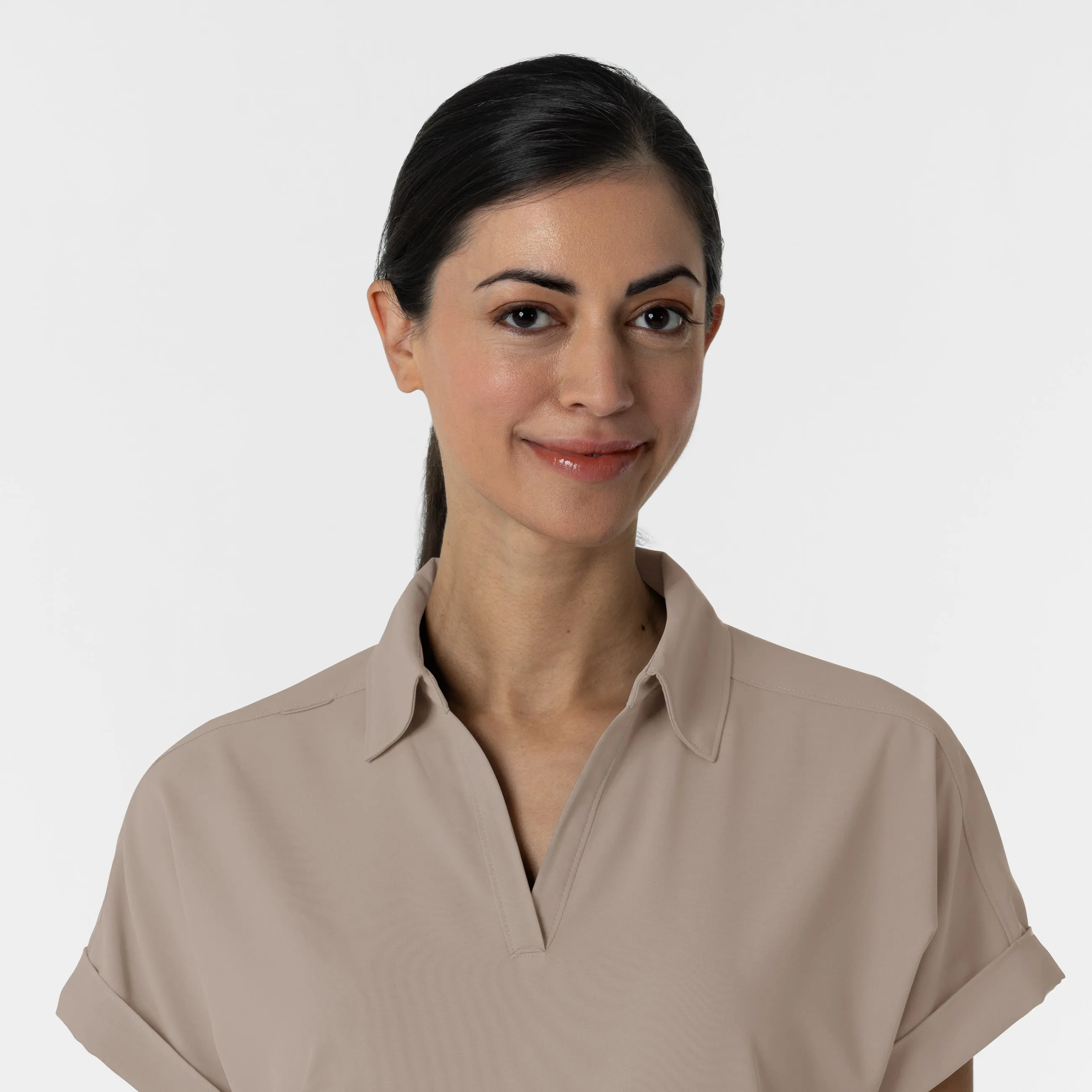 RENEW Women’s Flex-n-Reach Collar Scrub Top - Haze