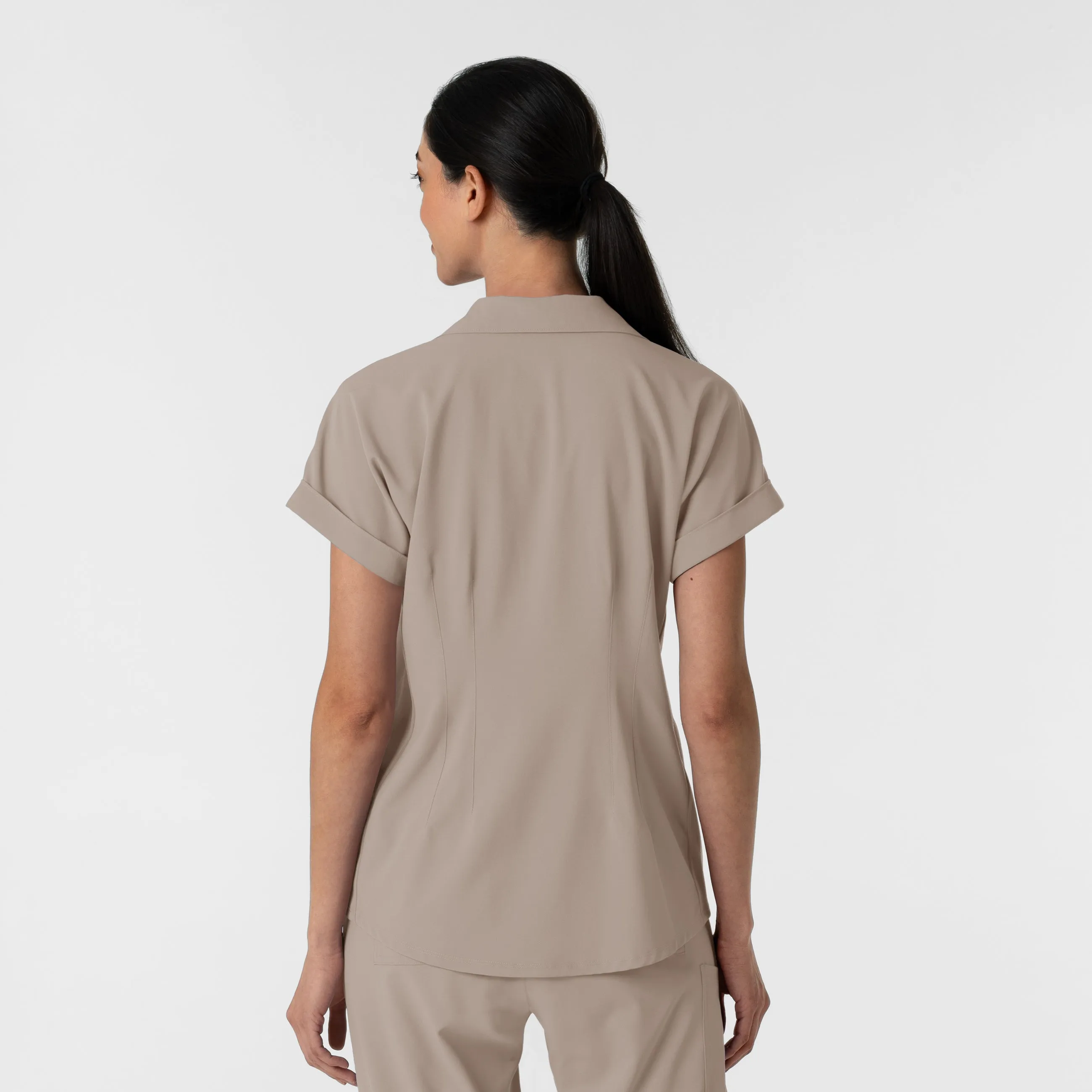 RENEW Women’s Flex-n-Reach Collar Scrub Top - Haze