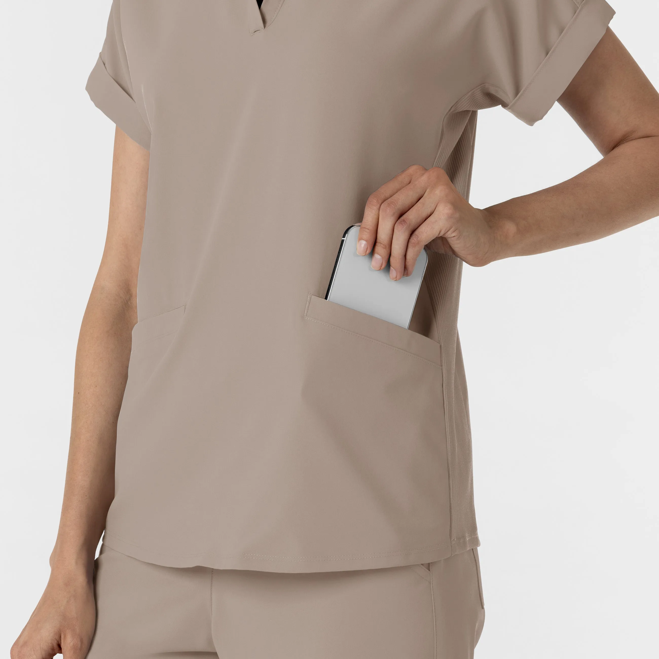 RENEW Women’s Flex-n-Reach Collar Scrub Top - Haze
