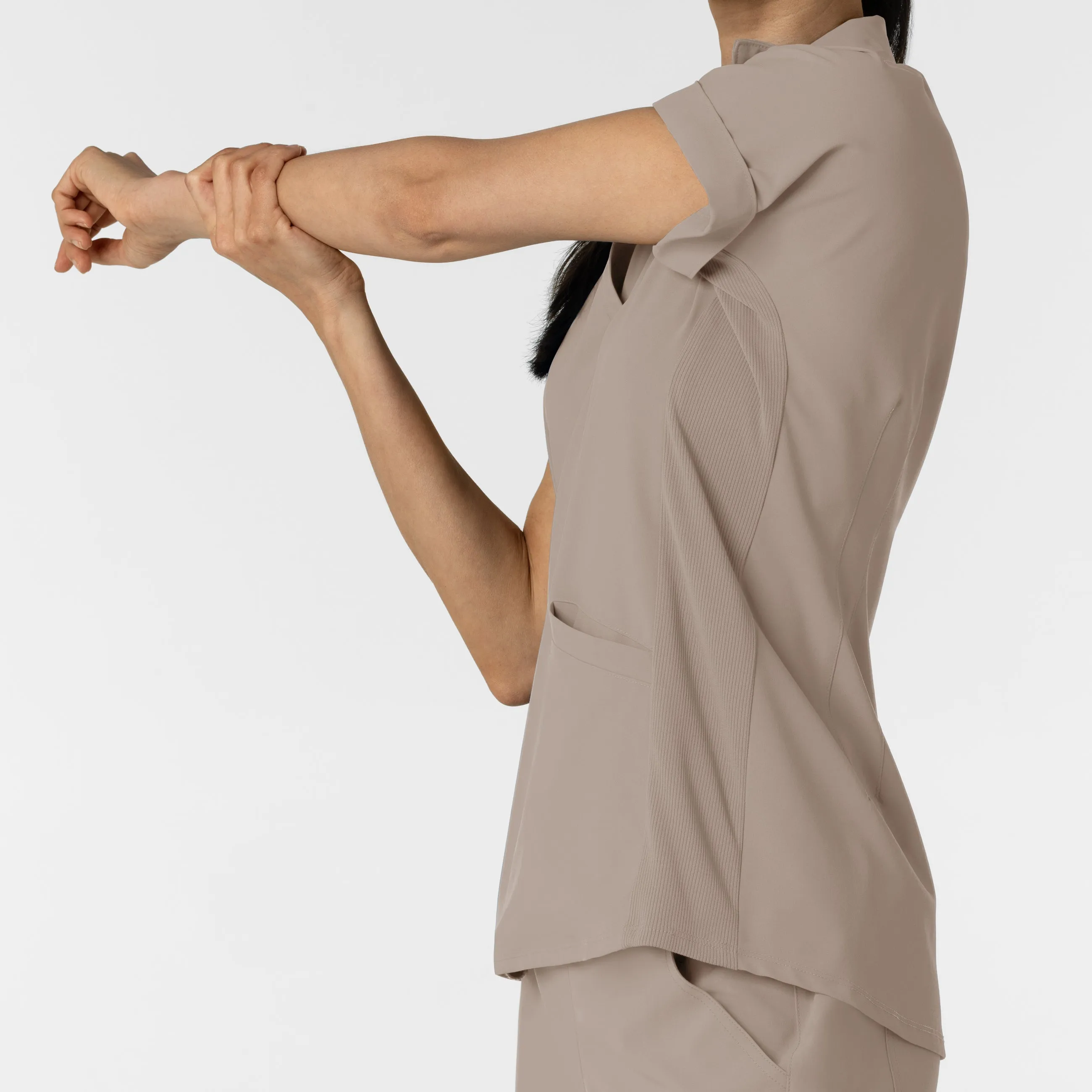 RENEW Women’s Flex-n-Reach Collar Scrub Top - Haze