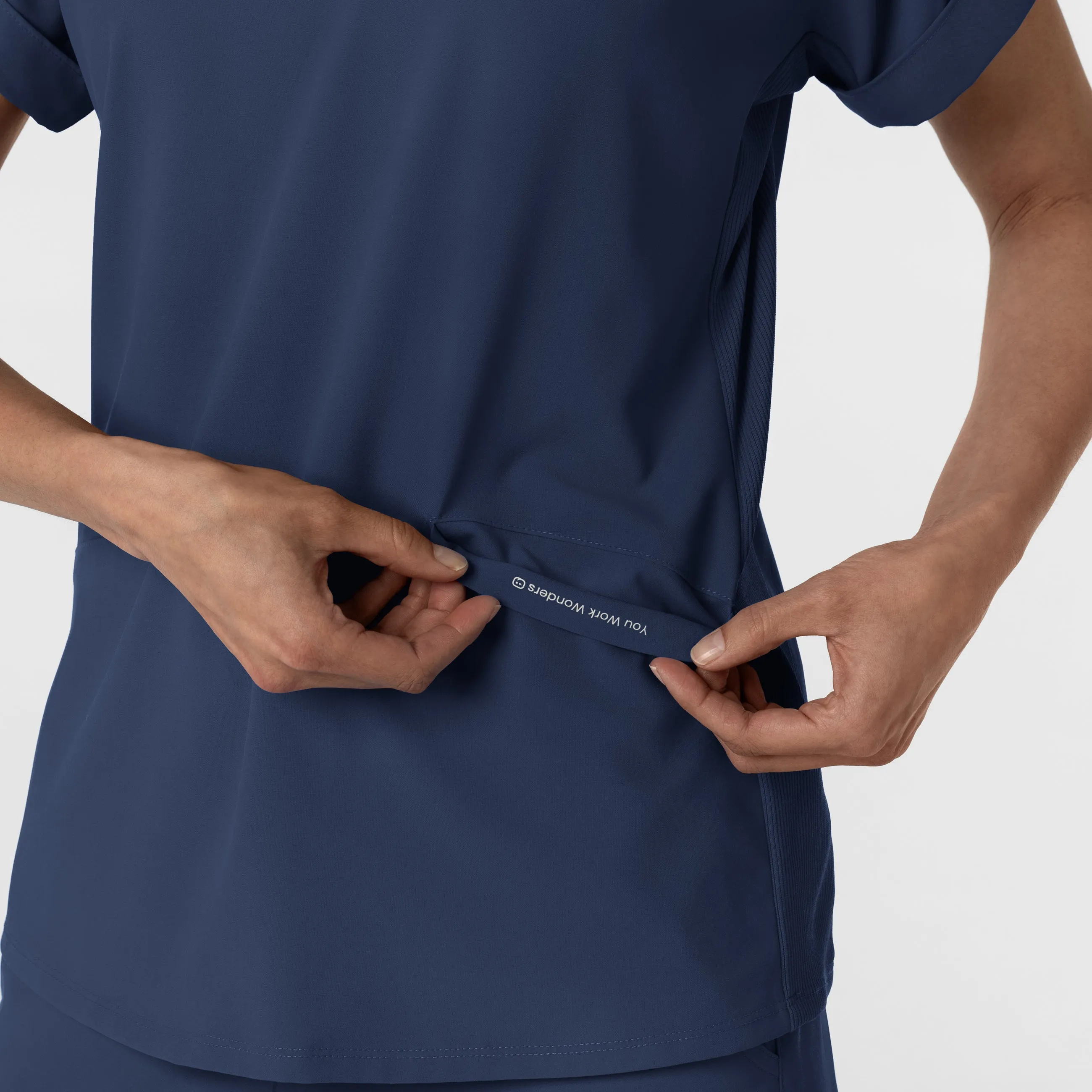 RENEW Women’s Flex-n-Reach Collar Scrub Top - Navy