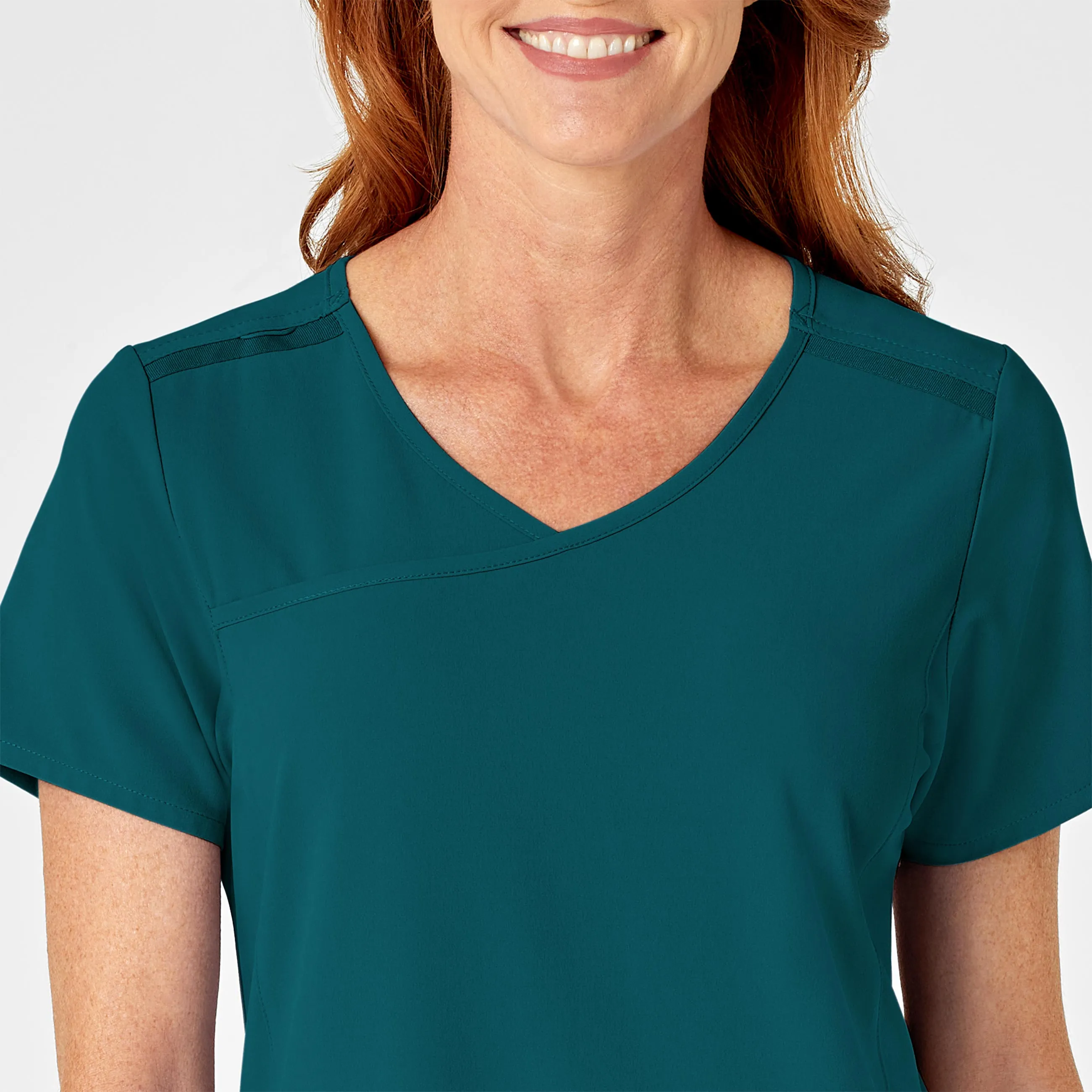 RENEW Women's Mock Wrap Scrub Top - Caribbean