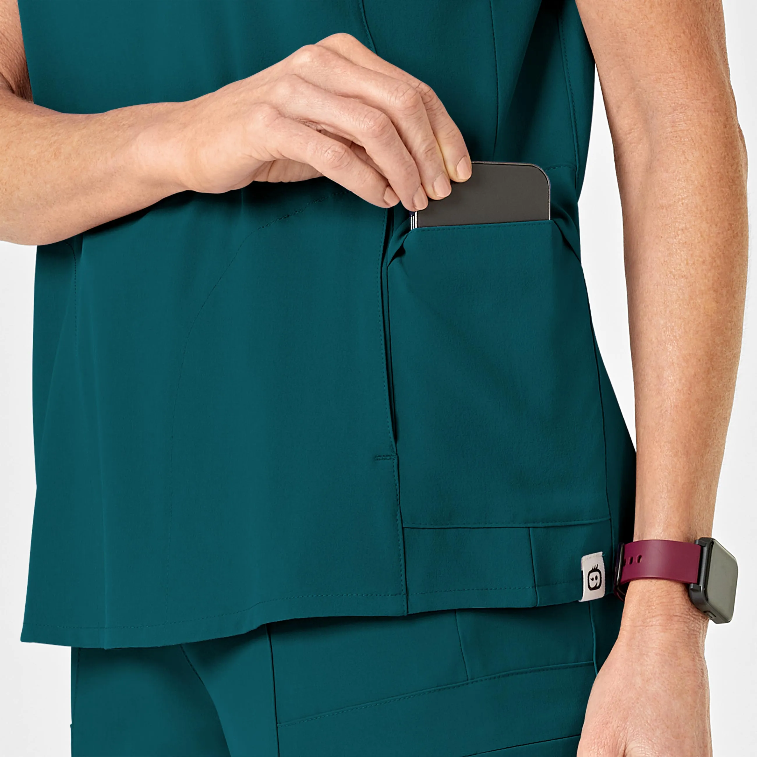 RENEW Women's Mock Wrap Scrub Top - Caribbean