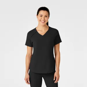 RENEW Women's Zip Accent Scrub Top - Black