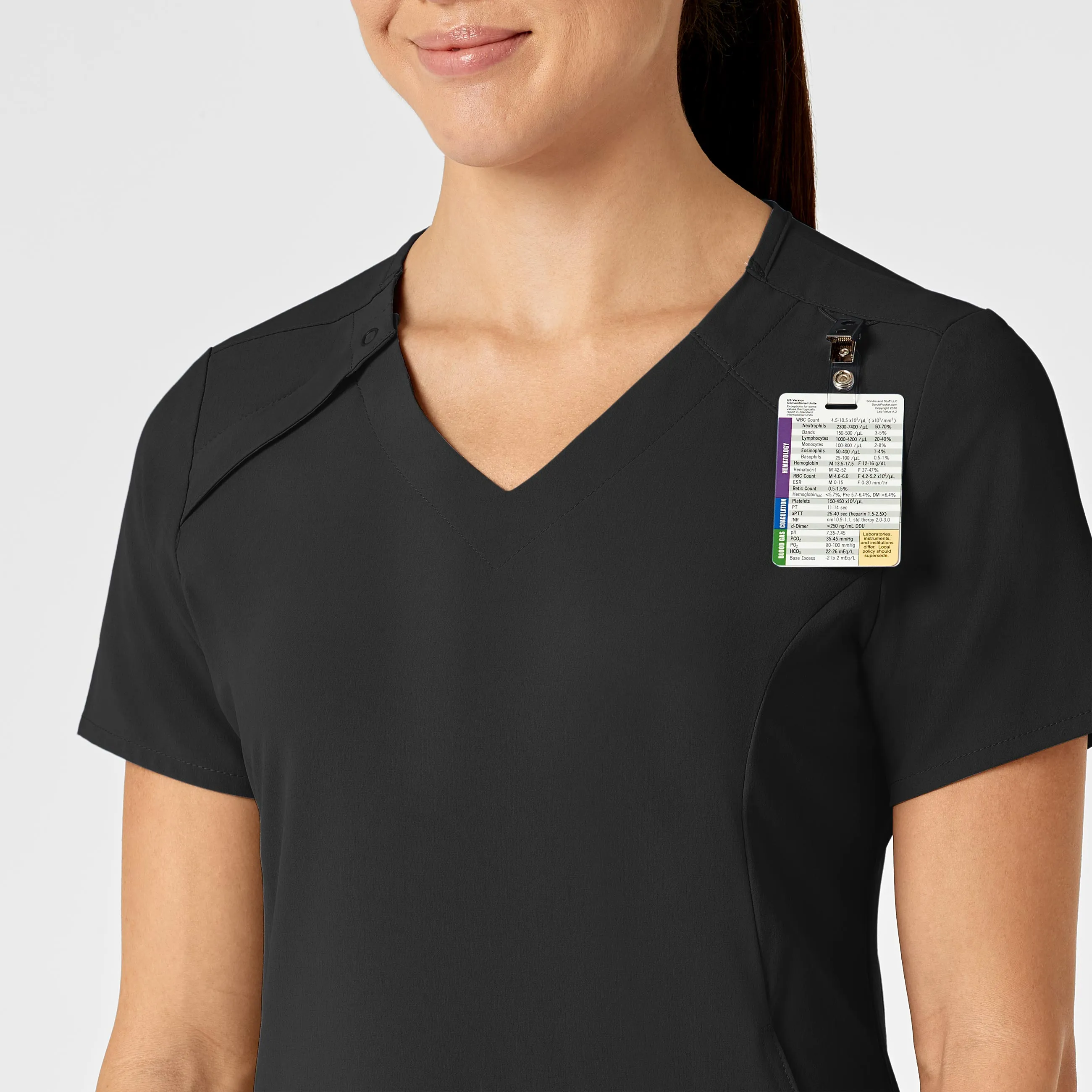 RENEW Women's Zip Accent Scrub Top - Black