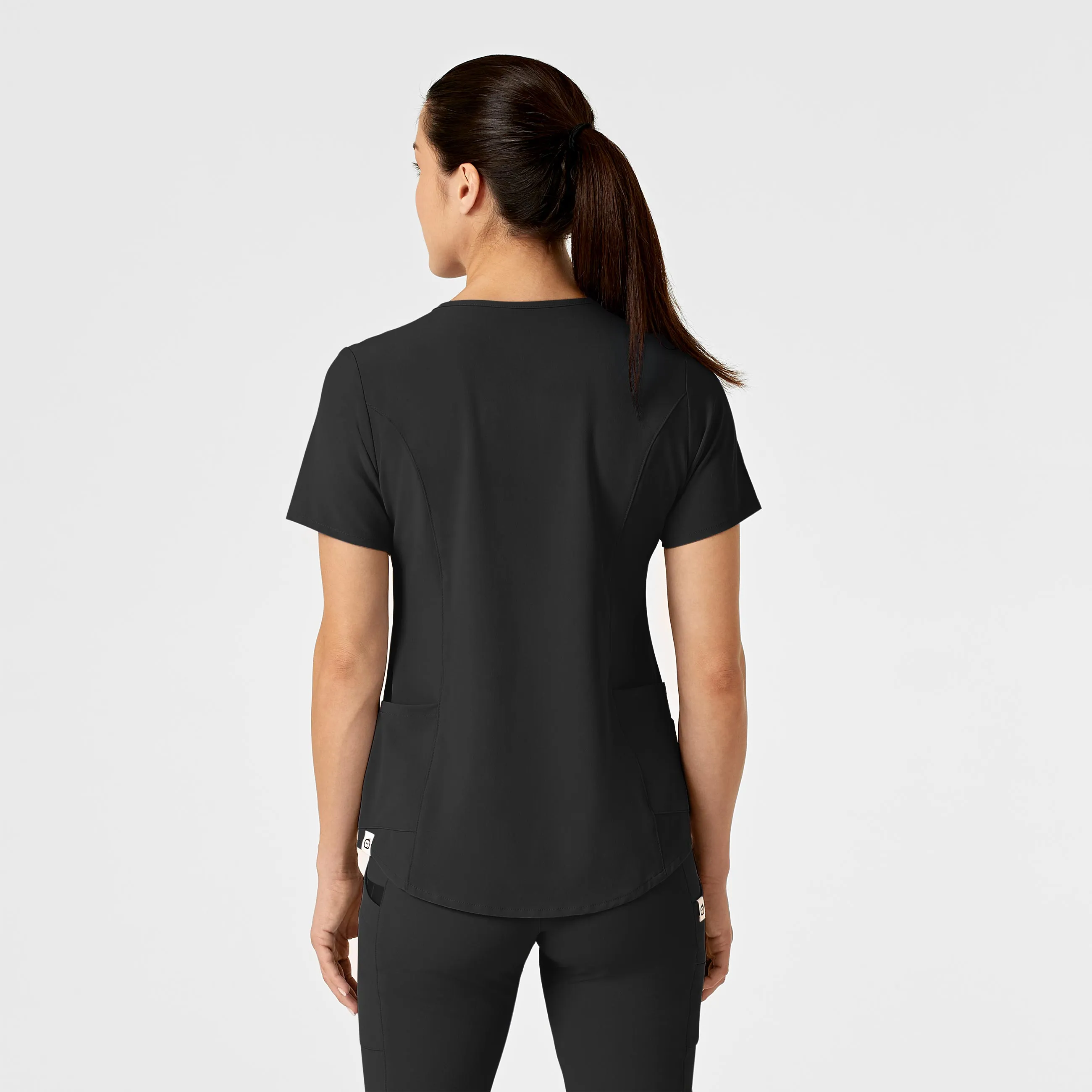 RENEW Women's Zip Accent Scrub Top - Black