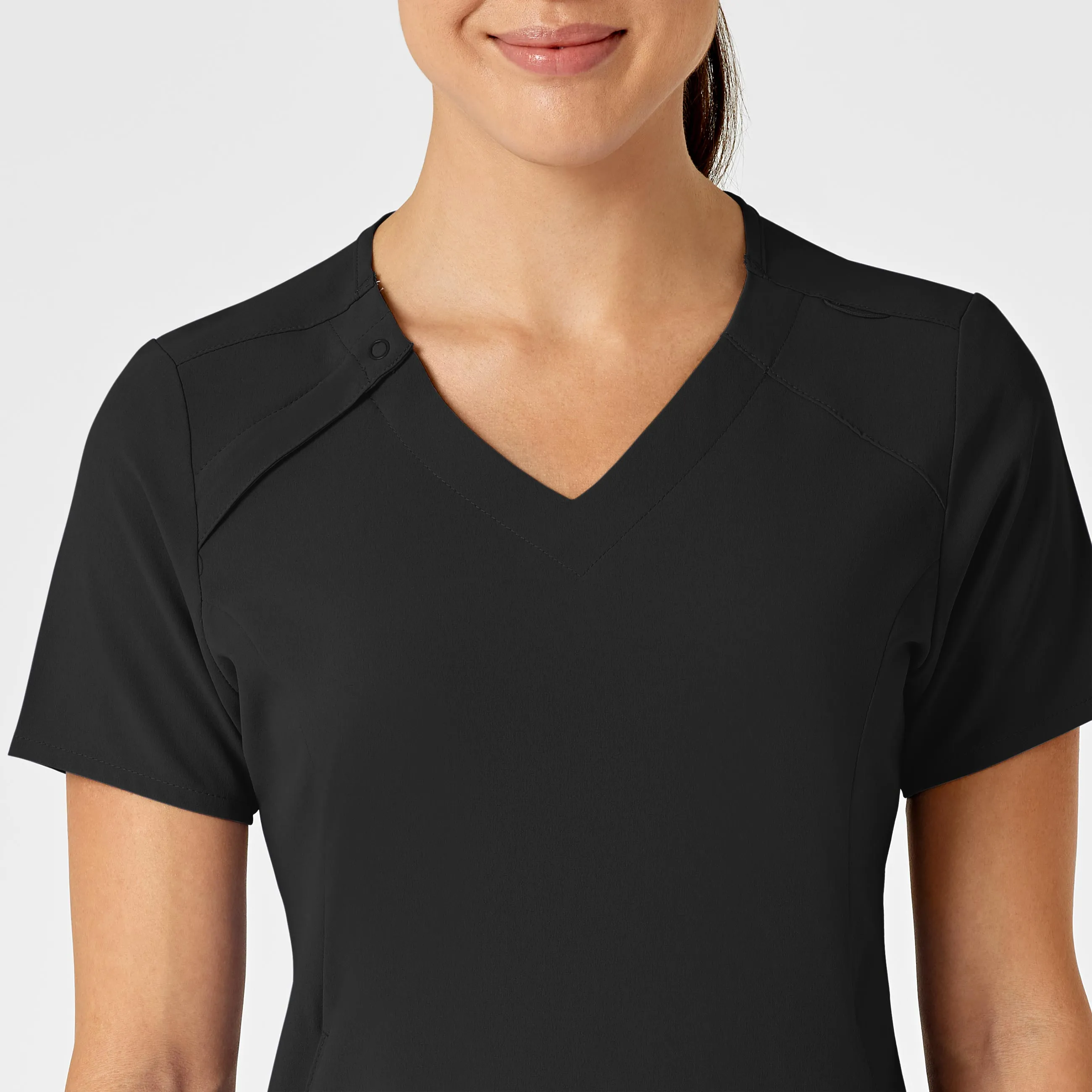 RENEW Women's Zip Accent Scrub Top - Black
