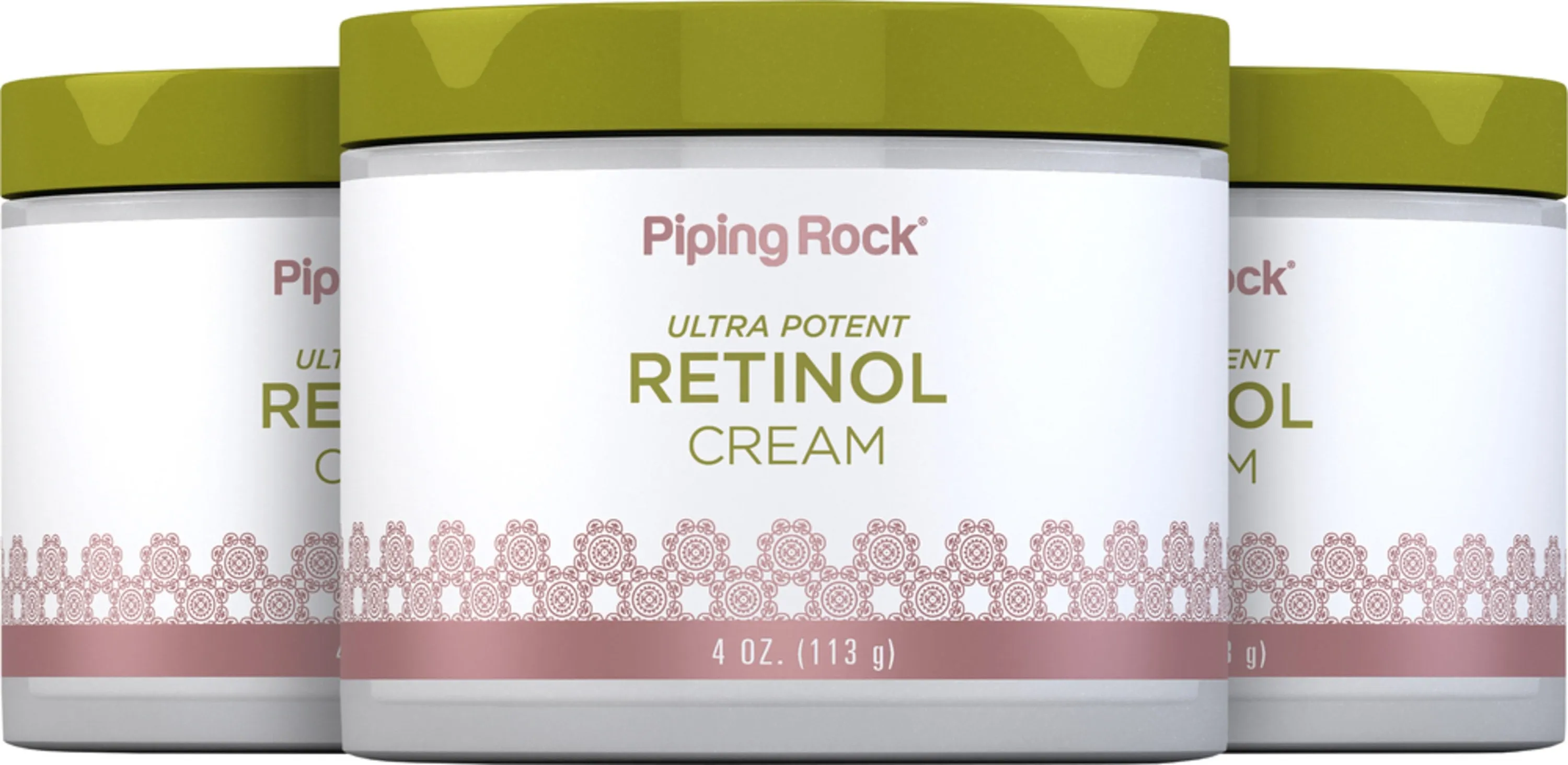 Retinol Cream (Ultra Potent  Vitamin A Cream), 400,000 IU per Jar IU, 4 oz (113 g) Jar, 3  Jars
