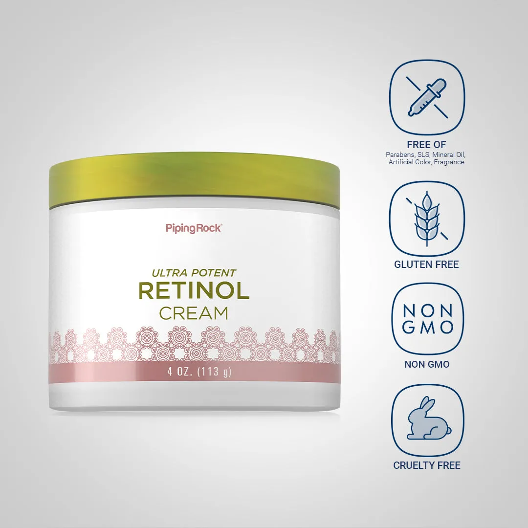 Retinol Cream (Ultra Potent Vitamin A Cream), 400,000 IU per Jar IU, 4 oz (113 g) Jar