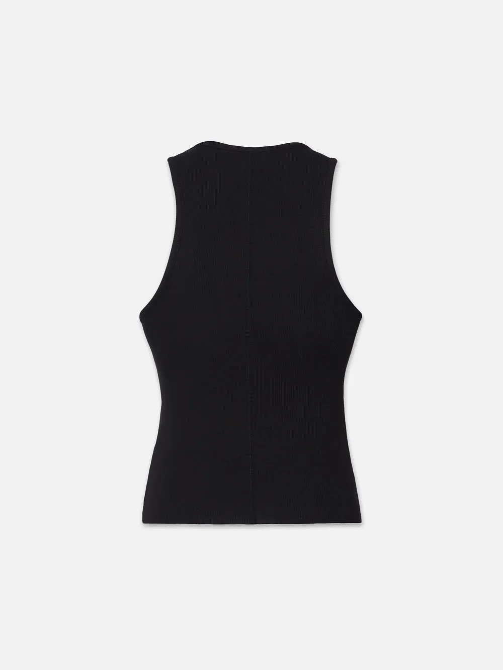 Rib Scoop Neck Tank -- Black