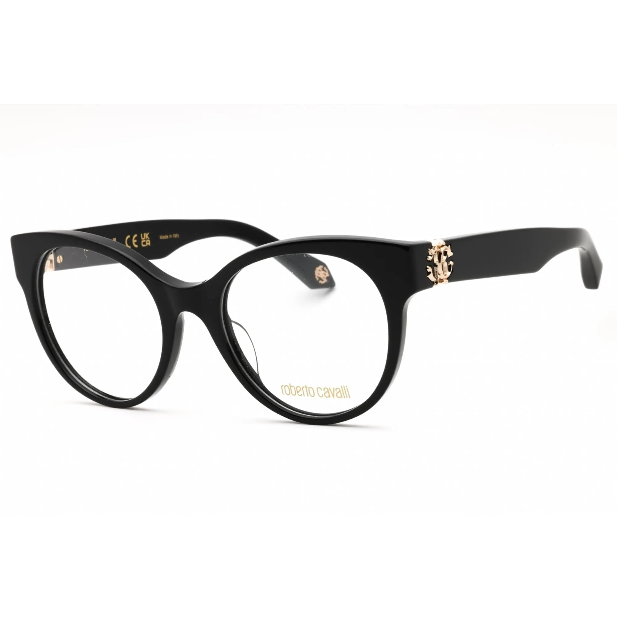 Roberto Cavalli Women's Eyeglasses - Black Acetate Cat Eye Full Rim | VRC027M 0700