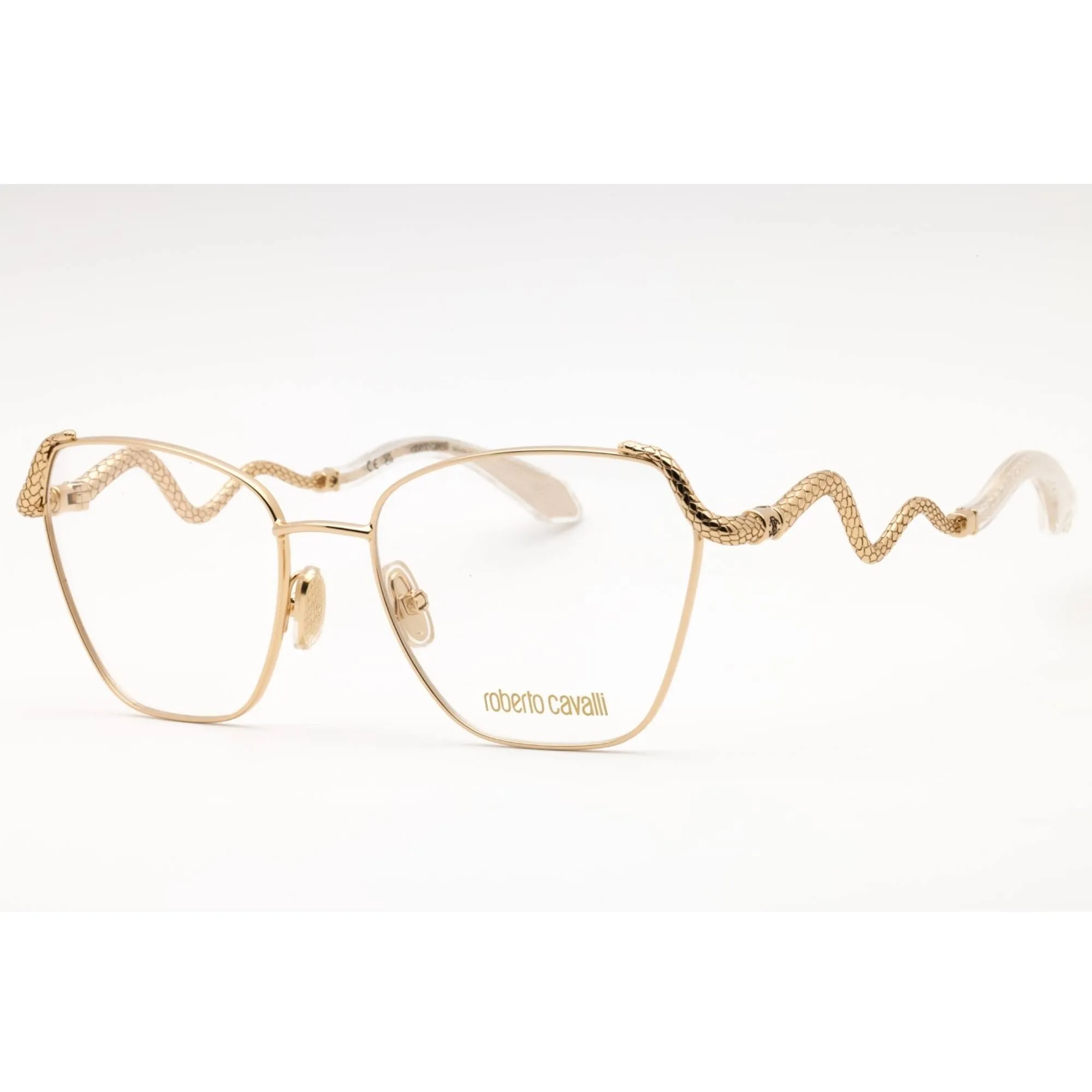 Roberto Cavalli Women's Eyeglasses - Rose Gold Metal Cat Eye Full Rim | VRC021M 0300