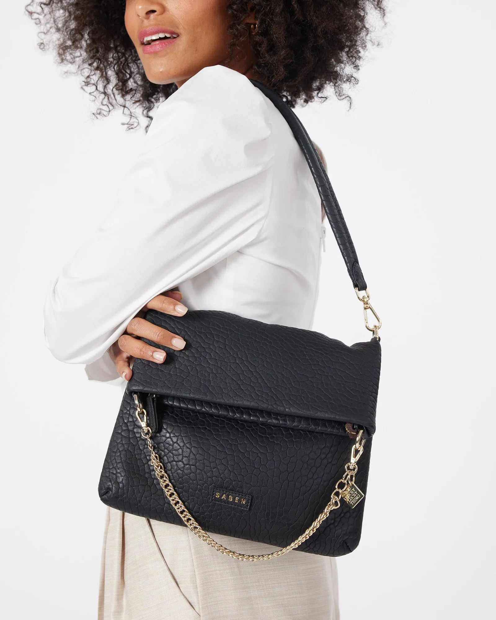 Saben Daria Shoulder Bag Black Bubble