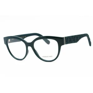 Salvatore Ferragamo Women's Eyeglasses - Petrol Cat Eye Full Rim Frame | SF2957EN 321