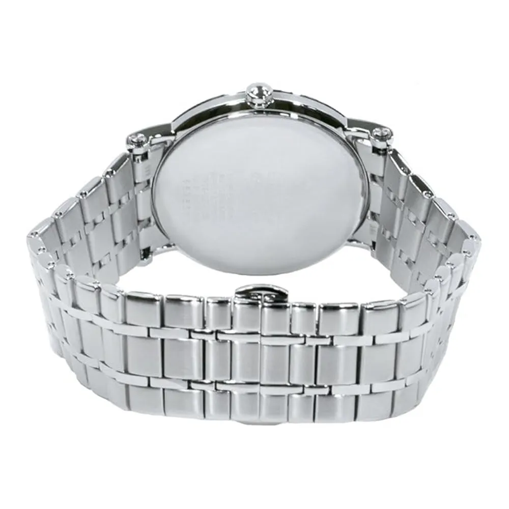 Seiko SKP393P1 Premier Black Dial Stainless Steel Quartz Men's Watch