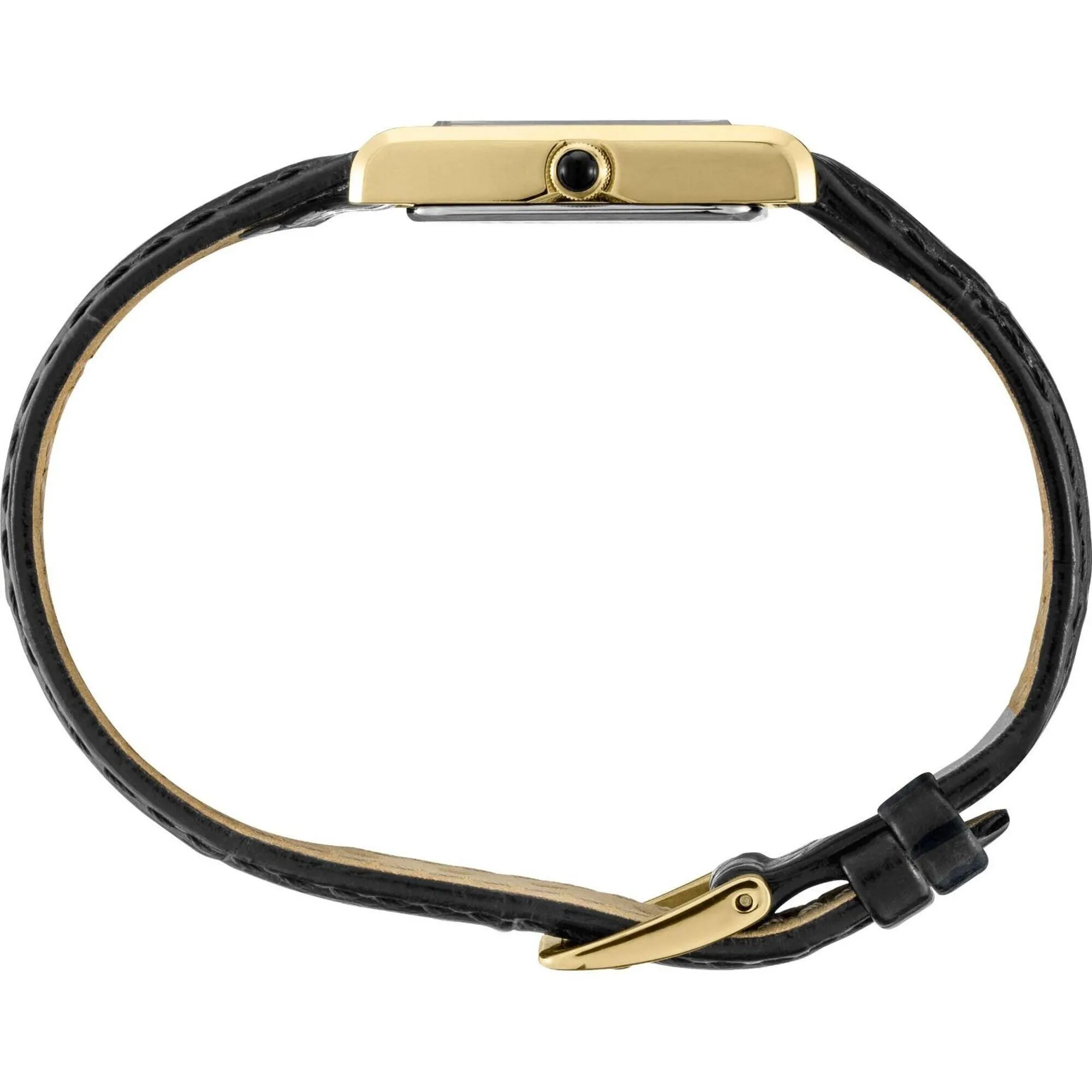 Seiko Women's Watch - Essentials Yellow Gold Case Black Leather Strap | SWR054P1