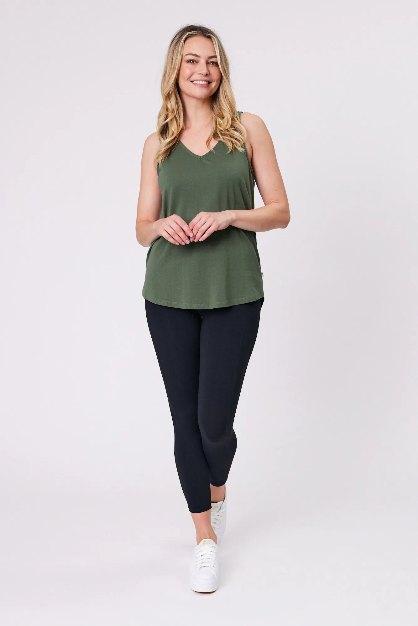 Shine On Essentials Tank Khaki