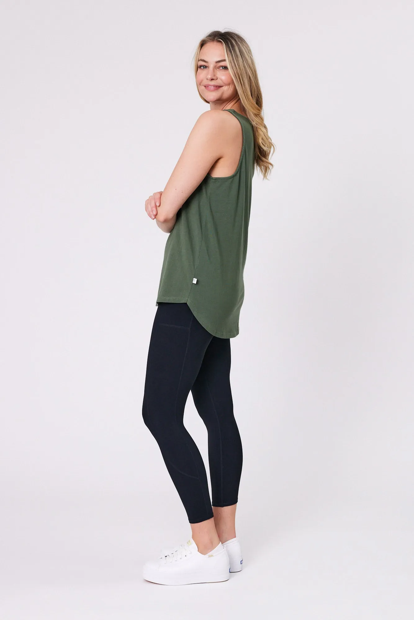 Shine On Essentials Tank Khaki