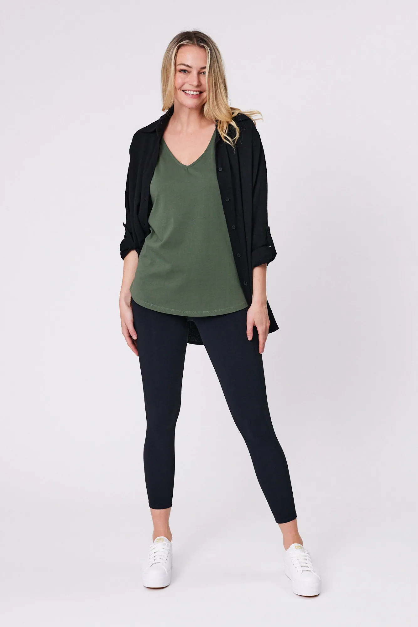 Shine On Essentials Tank Khaki