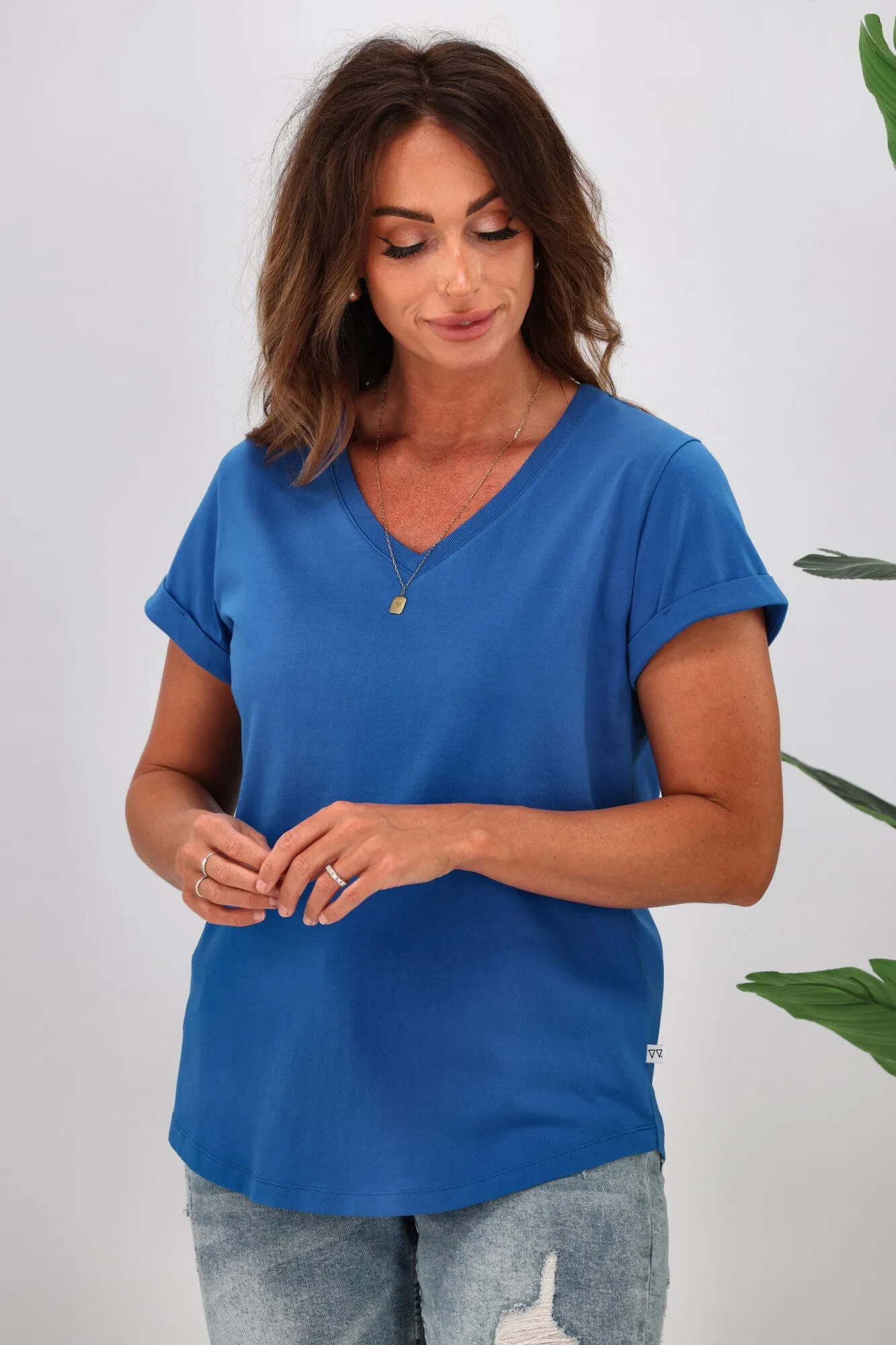 Shine On Essentials V Tee Cobalt Blue