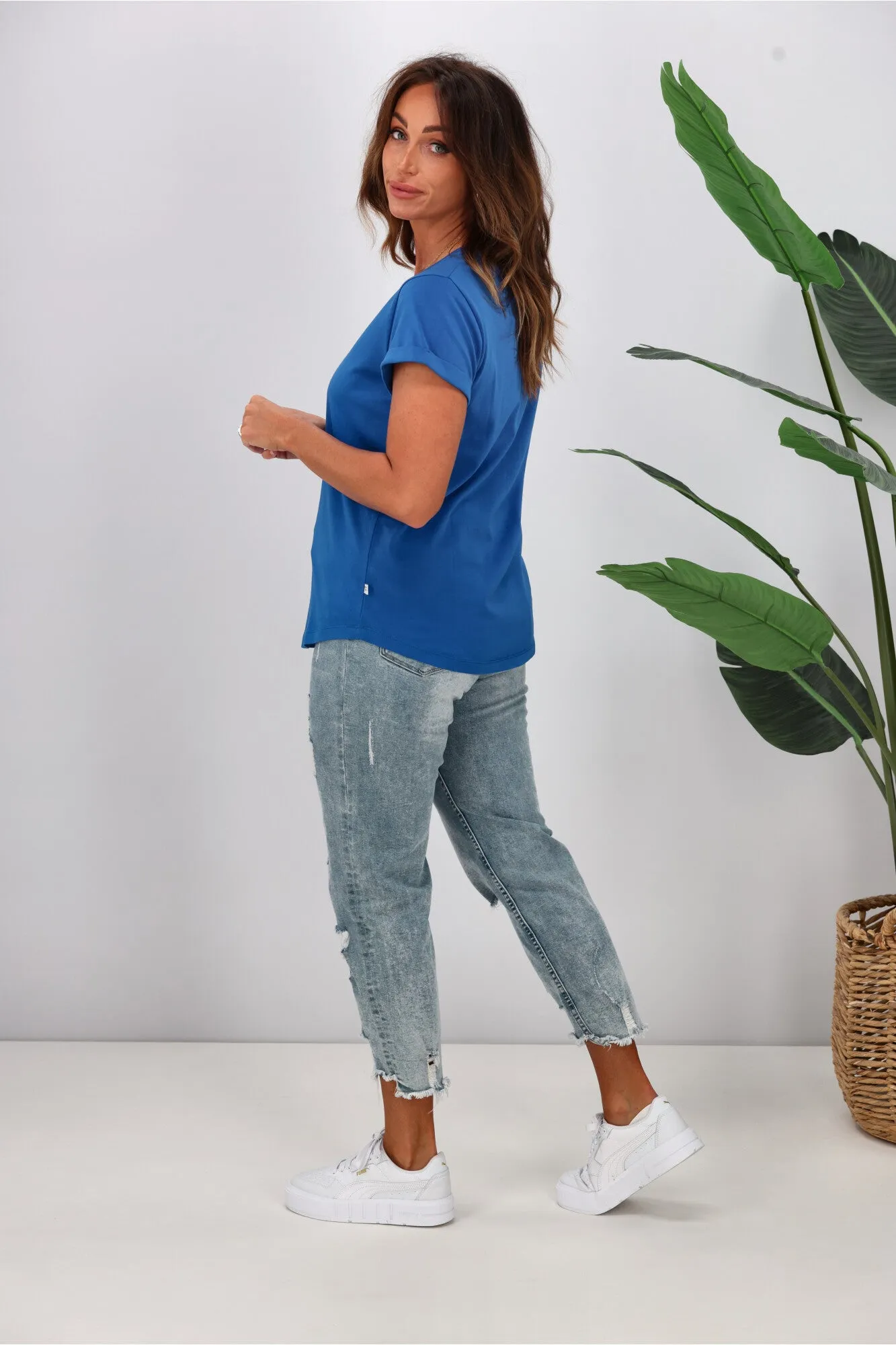 Shine On Essentials V Tee Cobalt Blue
