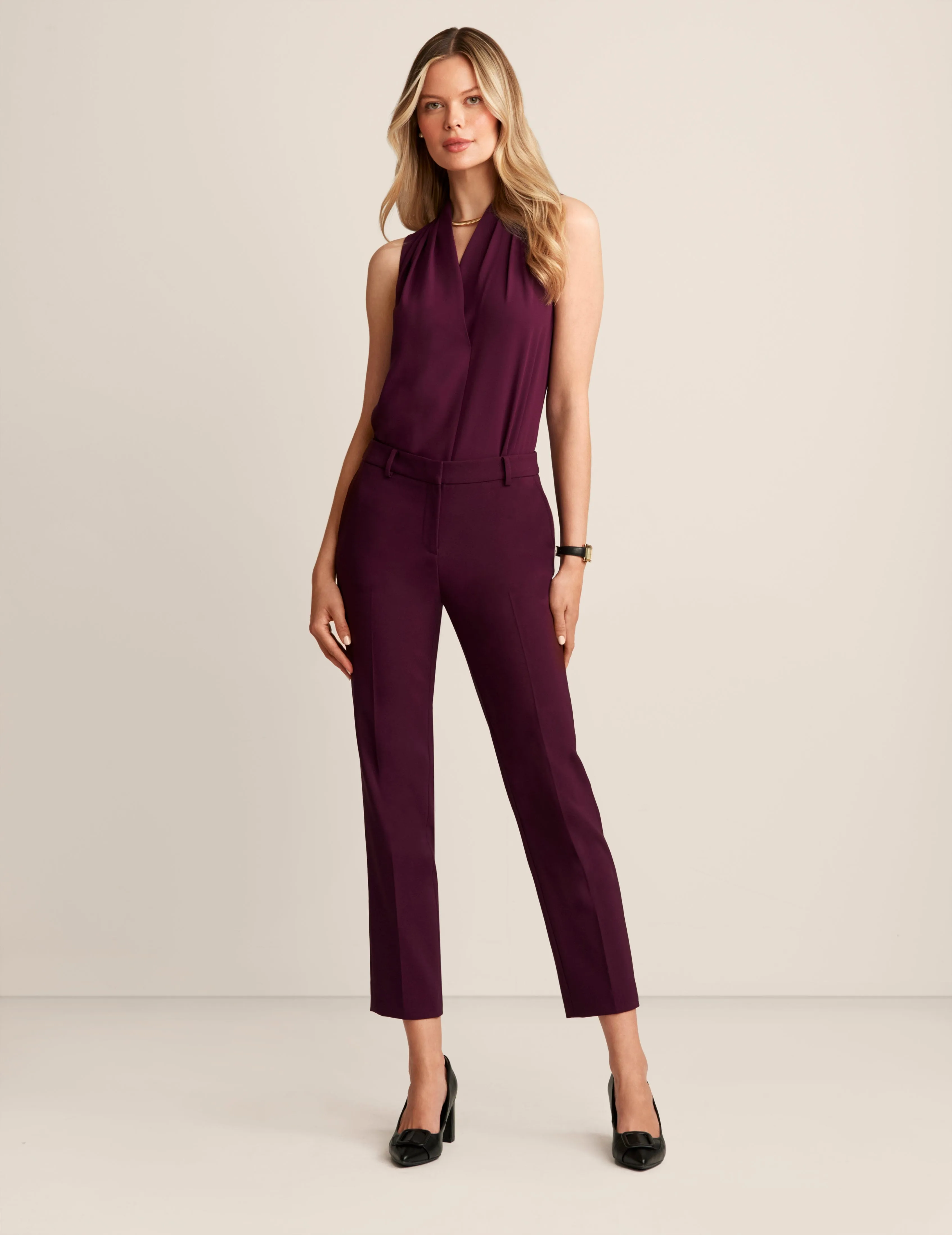 Sleeveless Pleated Shoulder Blouse - Sale