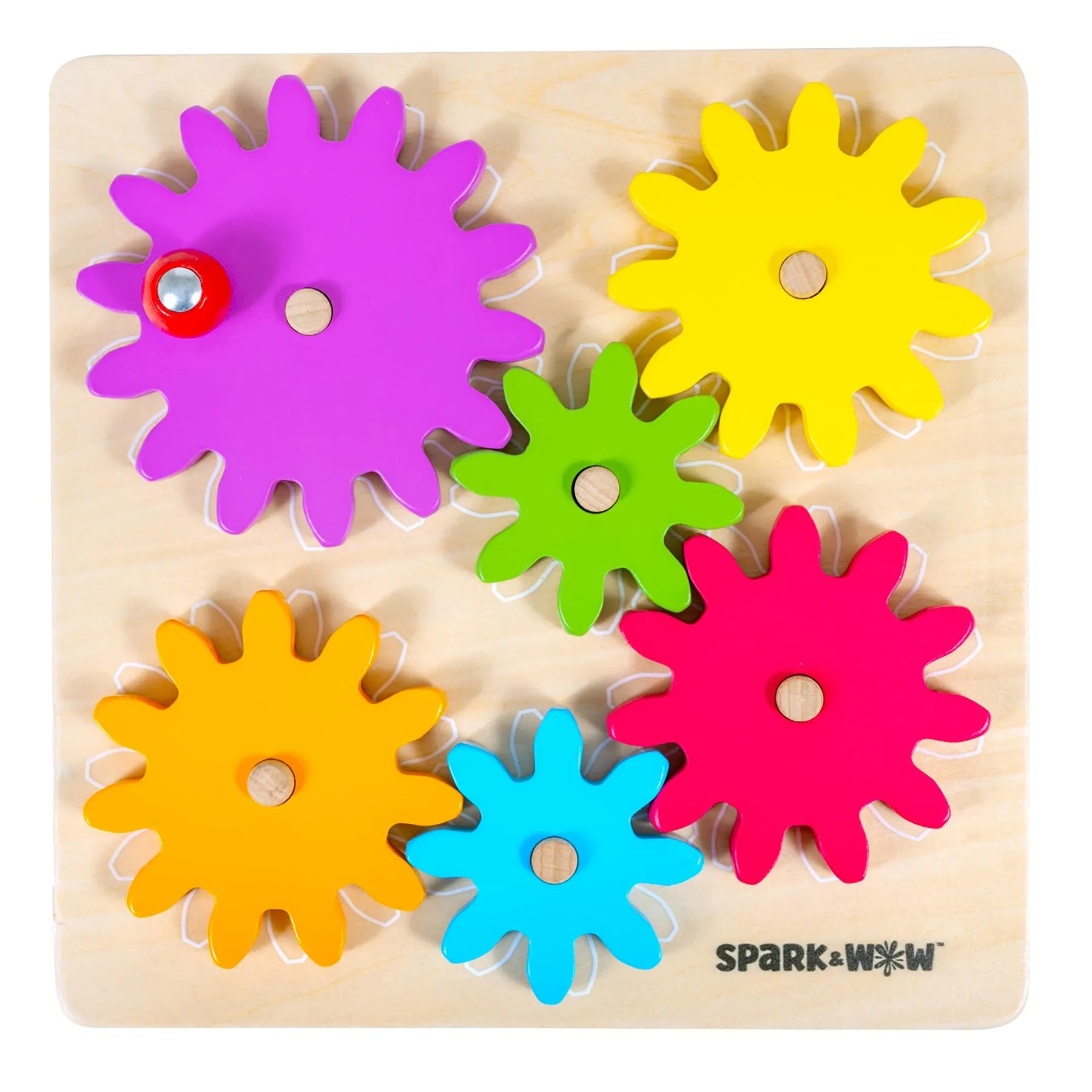 Spark & Wow Spinny Gears - Vibrant Wooden Gear Puzzle