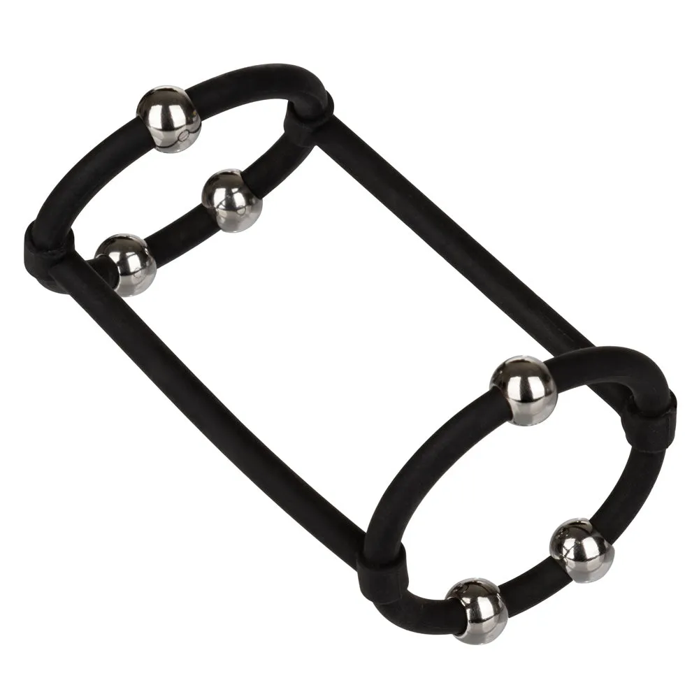 Steel Beaded Silicone Enhancer Cage Penis Sleeve