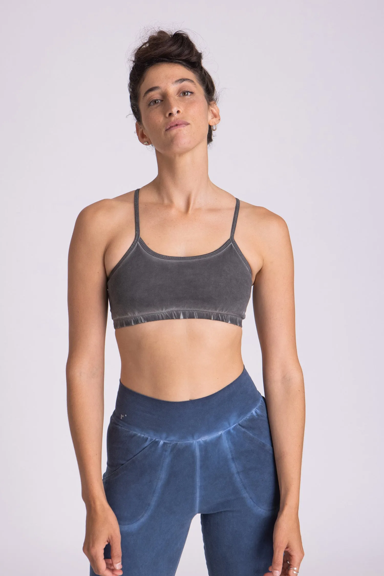 Stonewash Criss Cross Bra