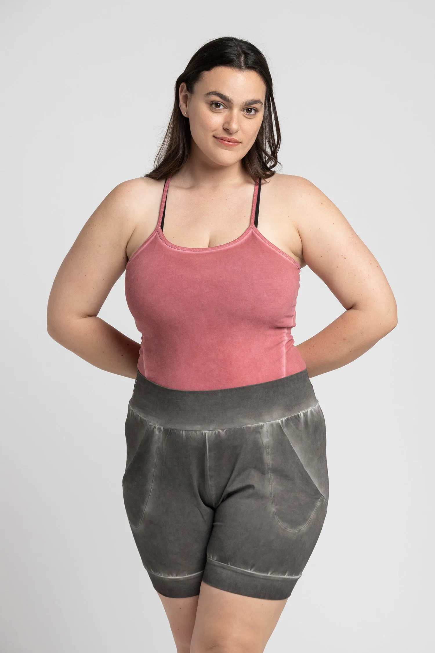 Stonewash Criss Cross Tank Top