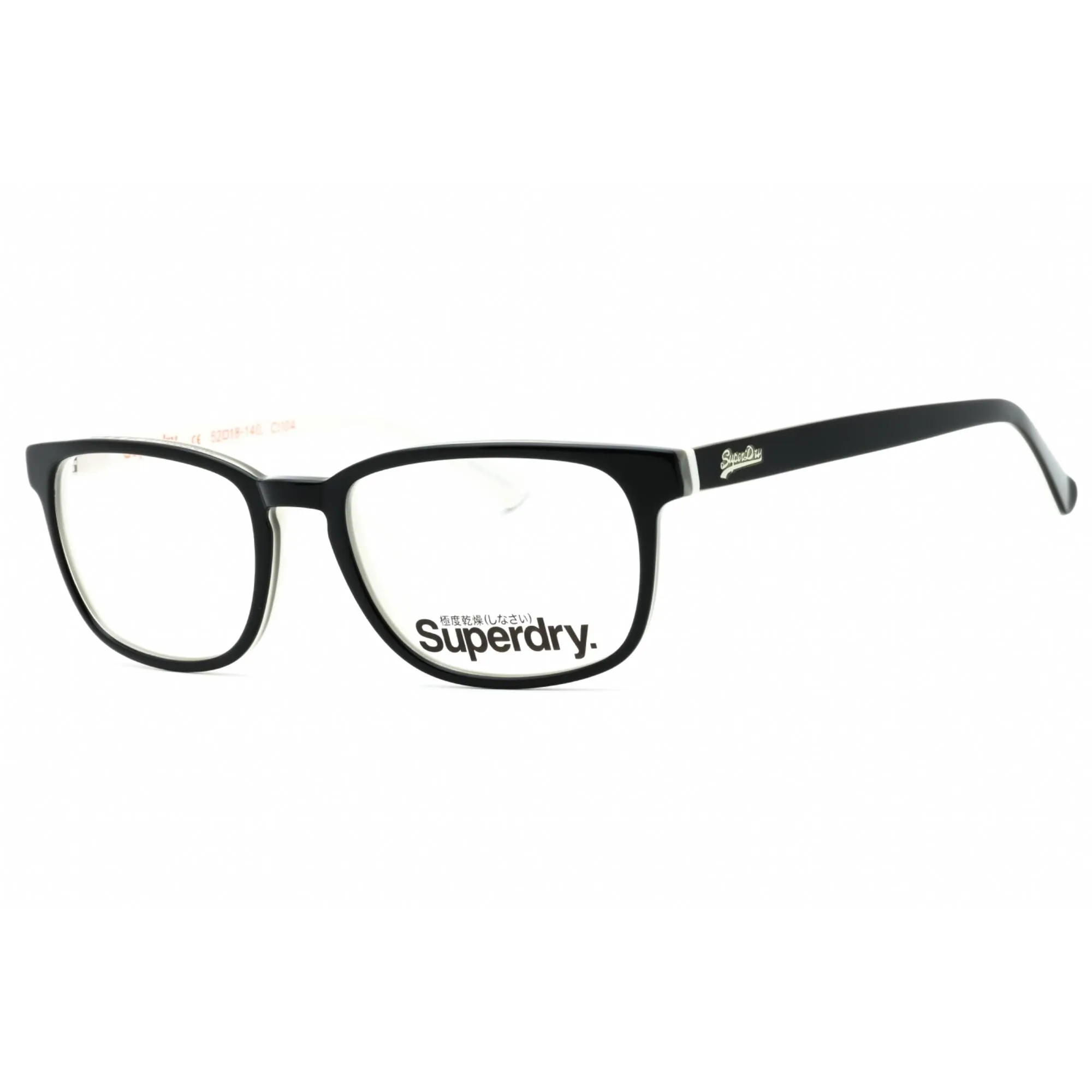 Superdry Women's Eyeglasses - Black/White Plastic Square Shape Frame | SDO-QUINN 104