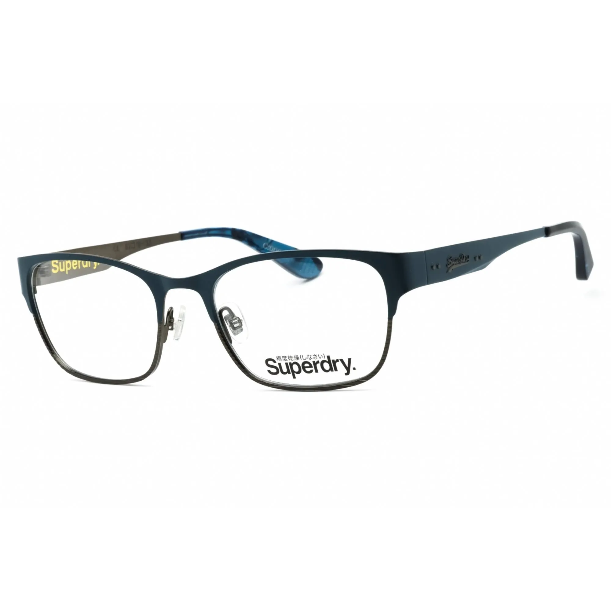 Superdry Women's Eyeglasses - Blue/Gunmetal Metal Cat Eye Full Rim Frame | SDO-MIA 006
