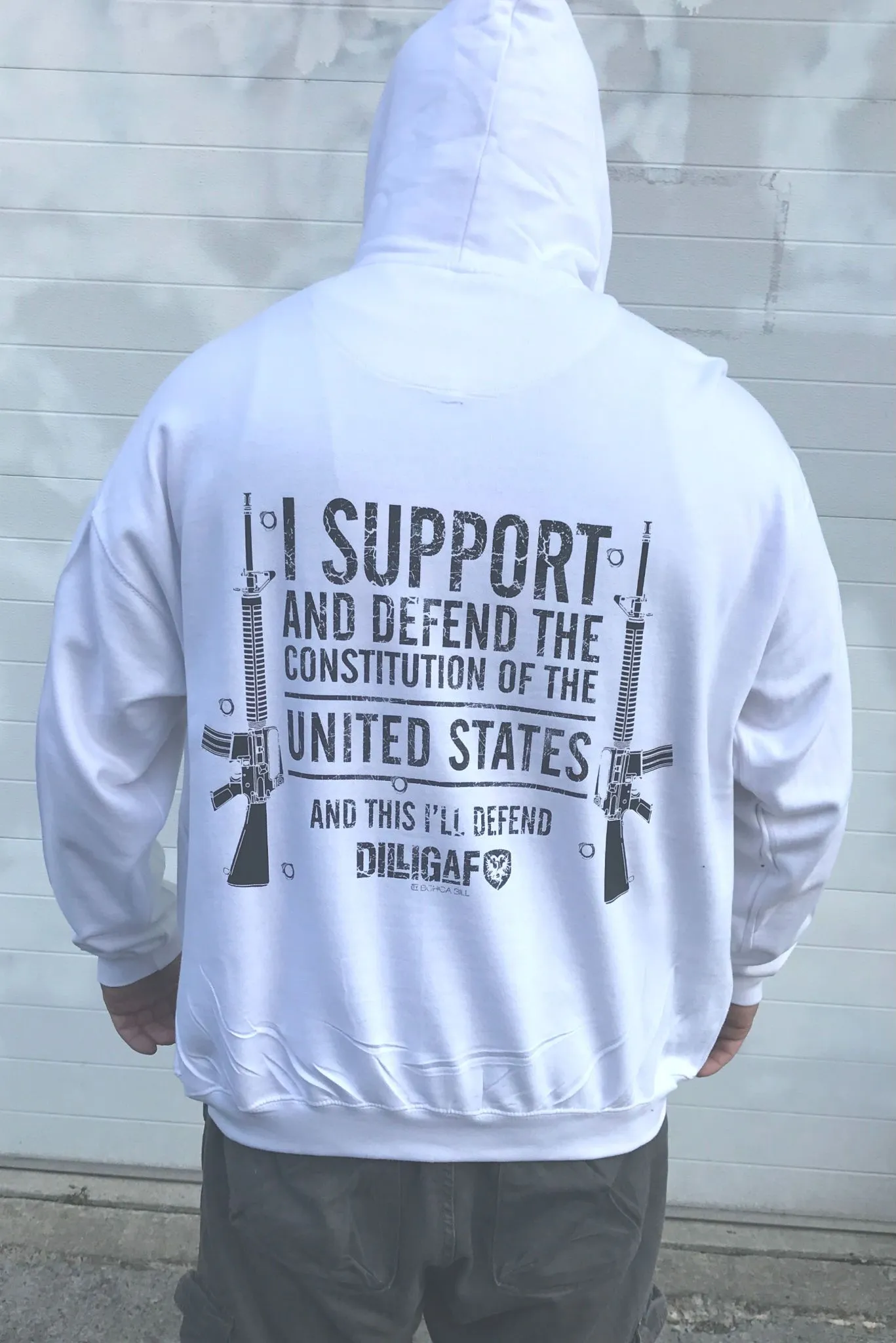 Support and Defend the USA Dilligaf Pullover Hoodie