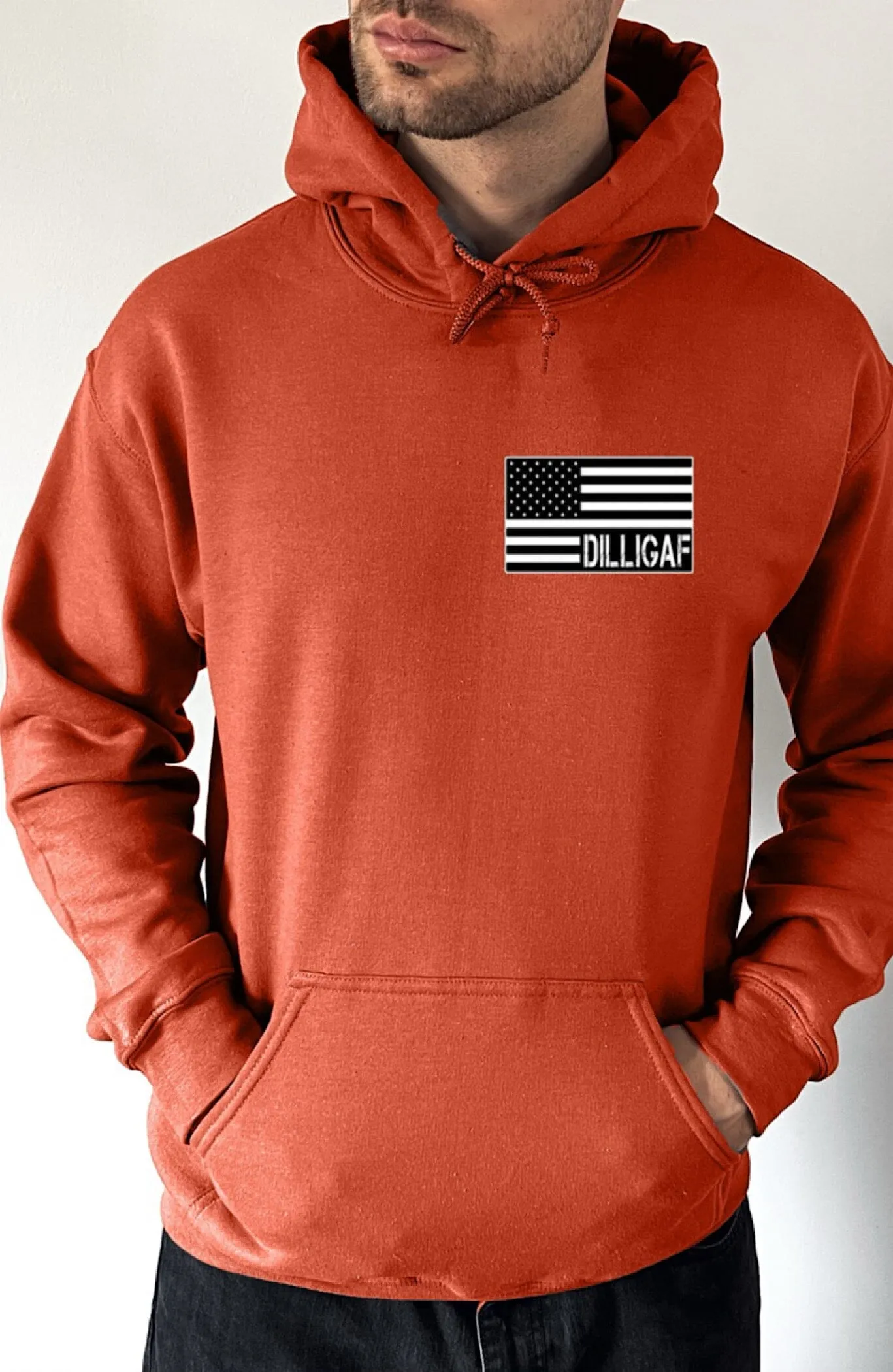 Support and Defend the USA Dilligaf Pullover Hoodie