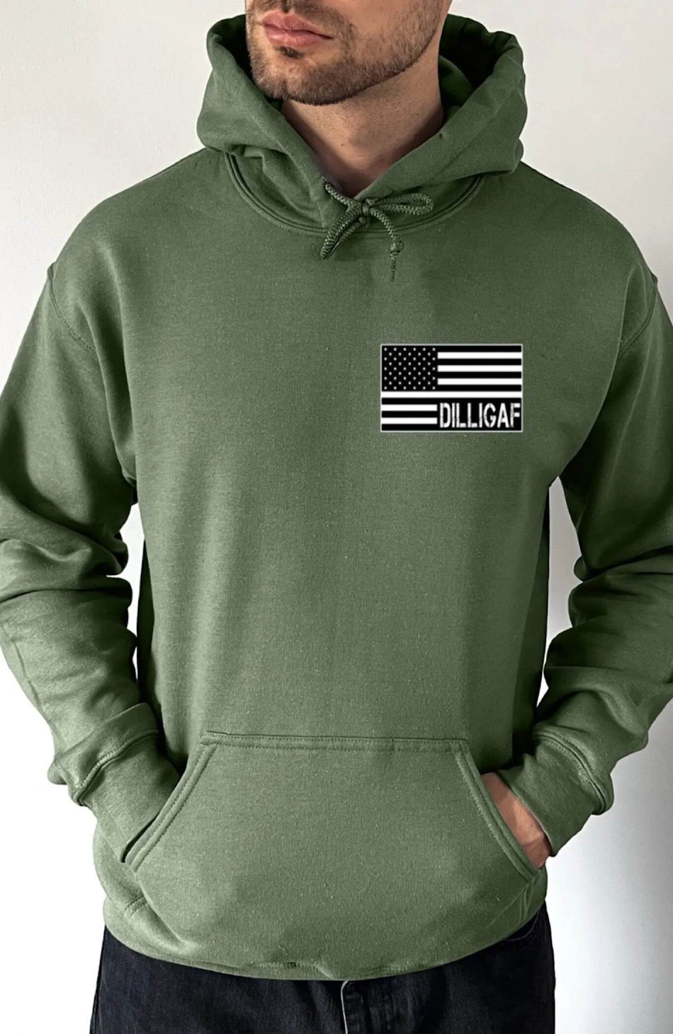Support and Defend the USA Dilligaf Pullover Hoodie