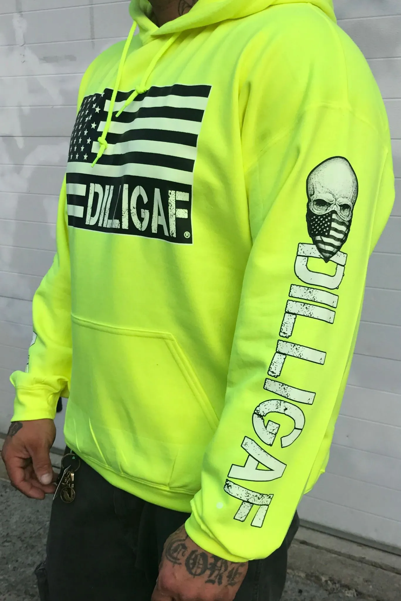 Support and Defend the USA SAFETY GREEN Dilligaf Pullover Hoodie