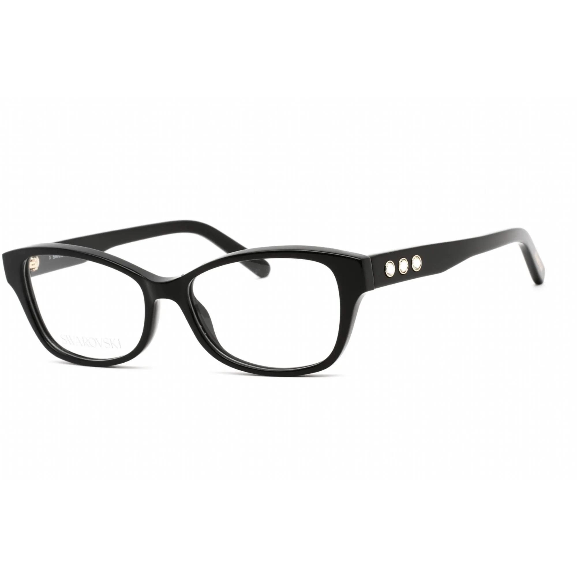 Swarovski Women's Eyeglasses - Full Rim Cat Eye Shiny Black Plastic Frame | SK5430 001