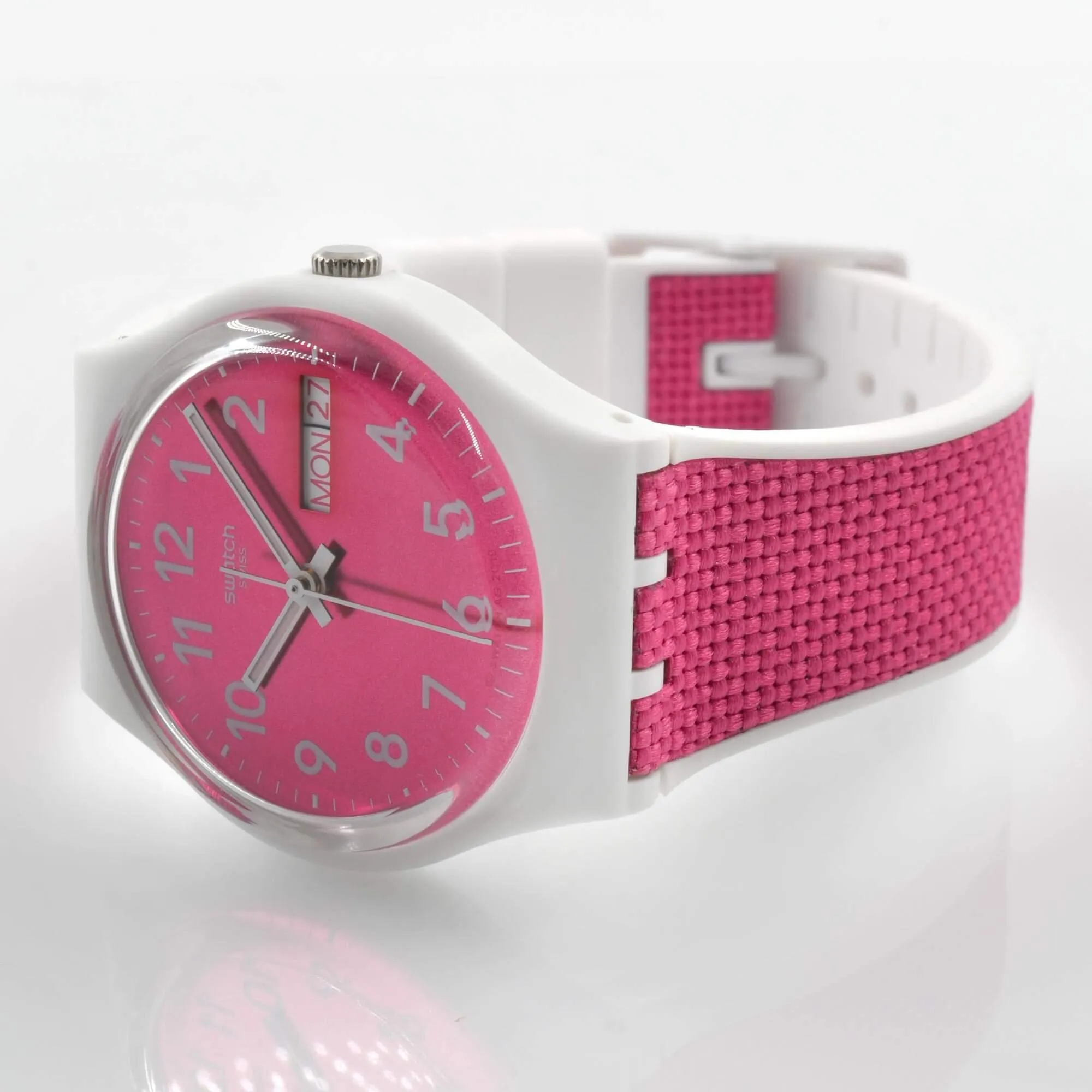 Swatch Women's Watch - Swatch Essentials Berry Light Quartz Pink Dial Strap | GW713
