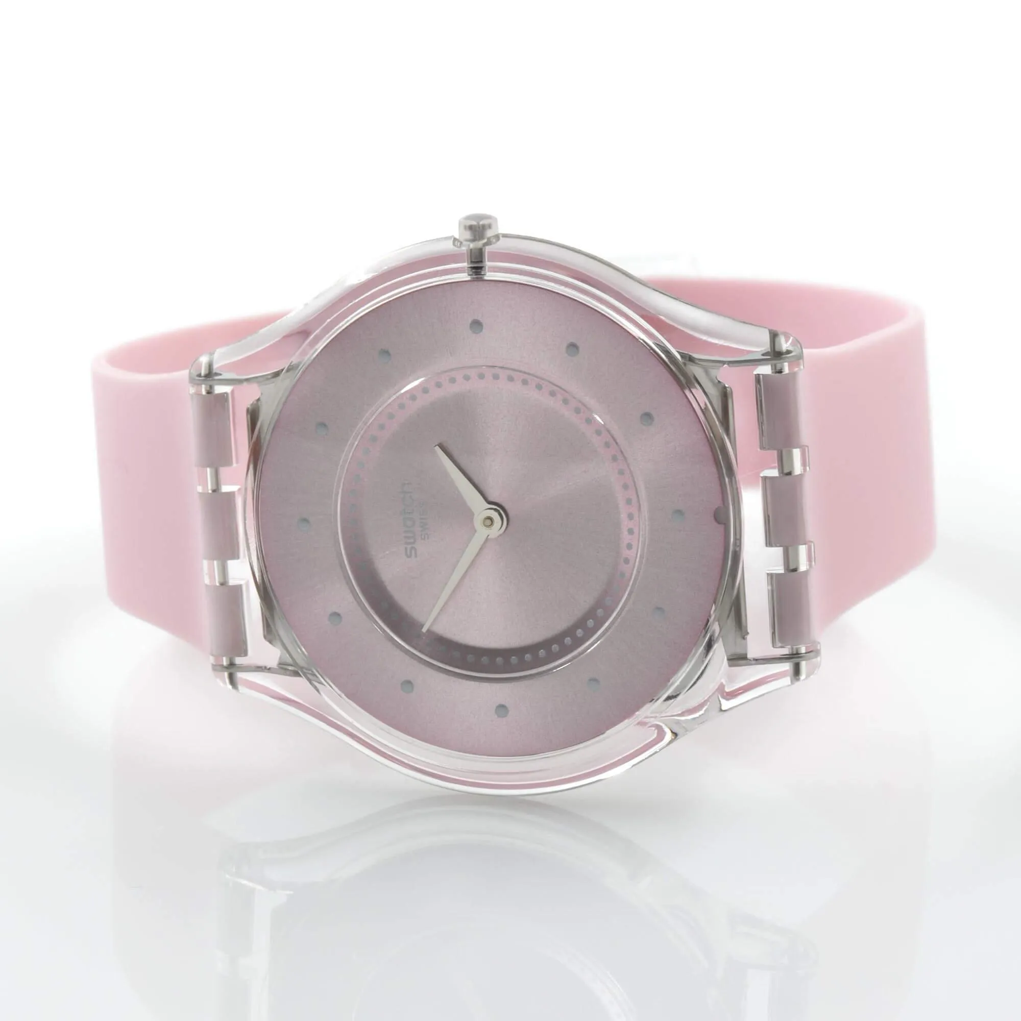 Swatch Women's Watch - Time to Swatch Pink Pastel Swiss Quartz Rubber Strap | SFE111