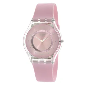 Swatch Women's Watch - Time to Swatch Pink Pastel Swiss Quartz Rubber Strap | SFE111