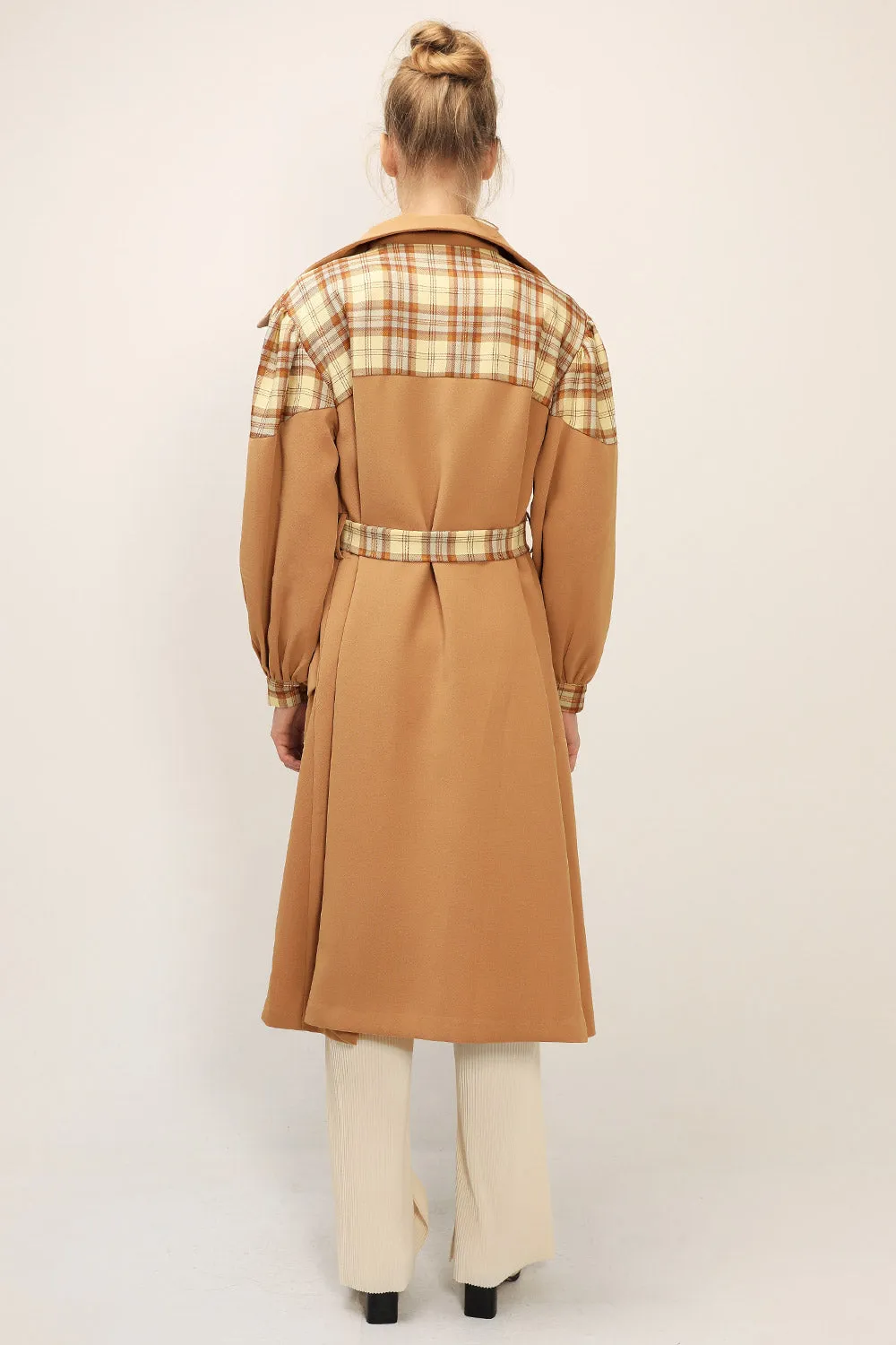 Sydney Plaid Block Coat w/Belt